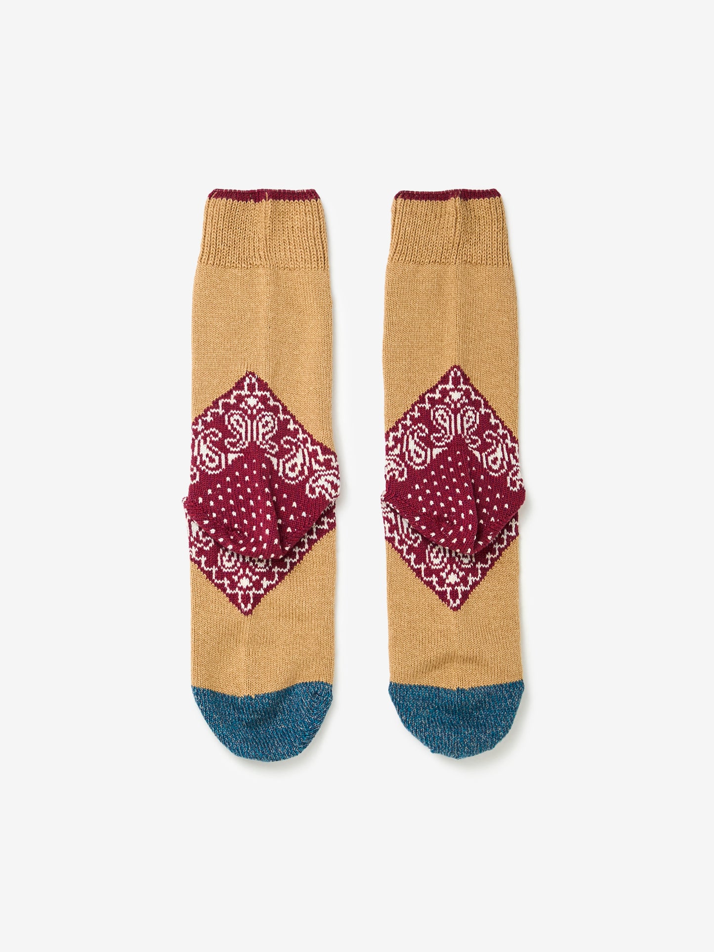 96 Yarns Heel Paisley Bandana Socks (Red)