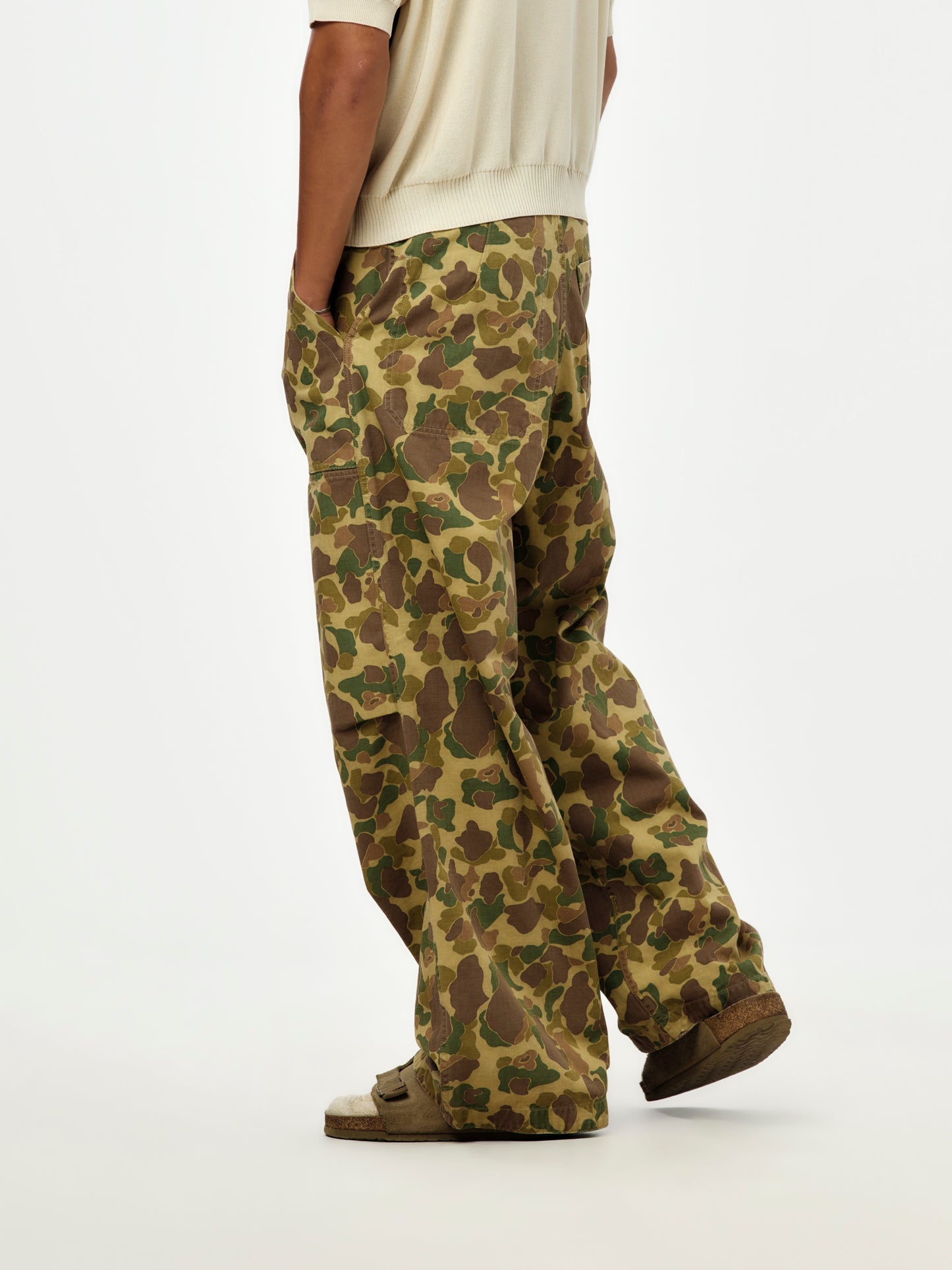 Herringbone Reversible Fatigue Baggy Pants (Hunter Camo)
