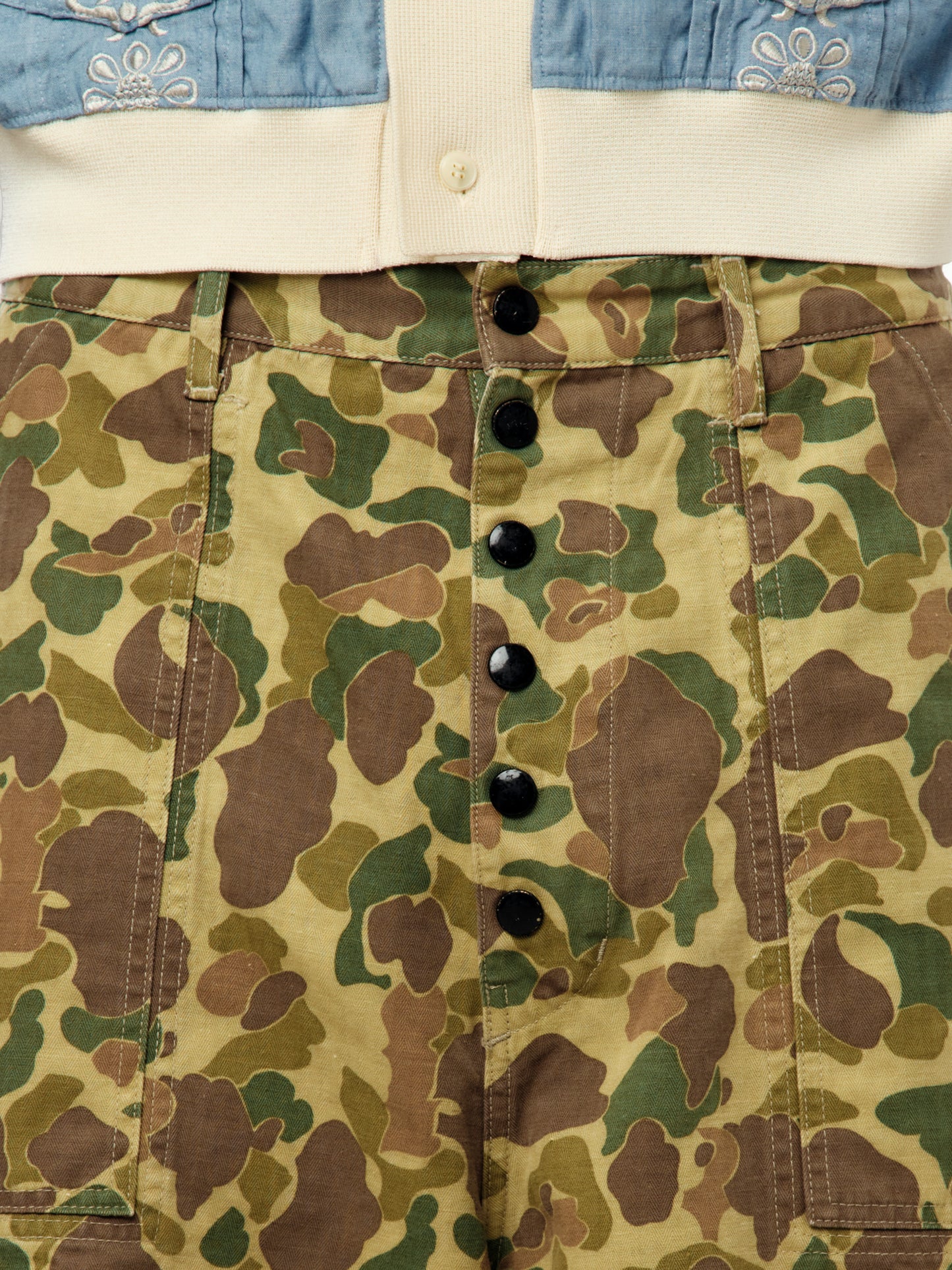 Herringbone Reversible Fatigue Baggy Pants (Hunter Camo)