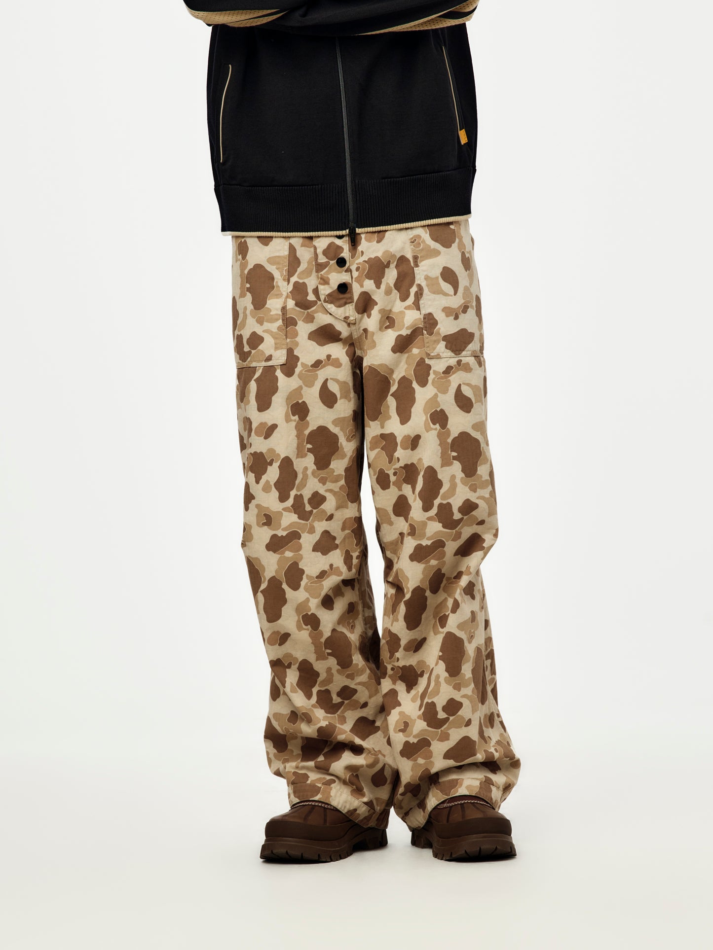 Herringbone Reversible Fatigue Baggy Pants (Hunter Camo)