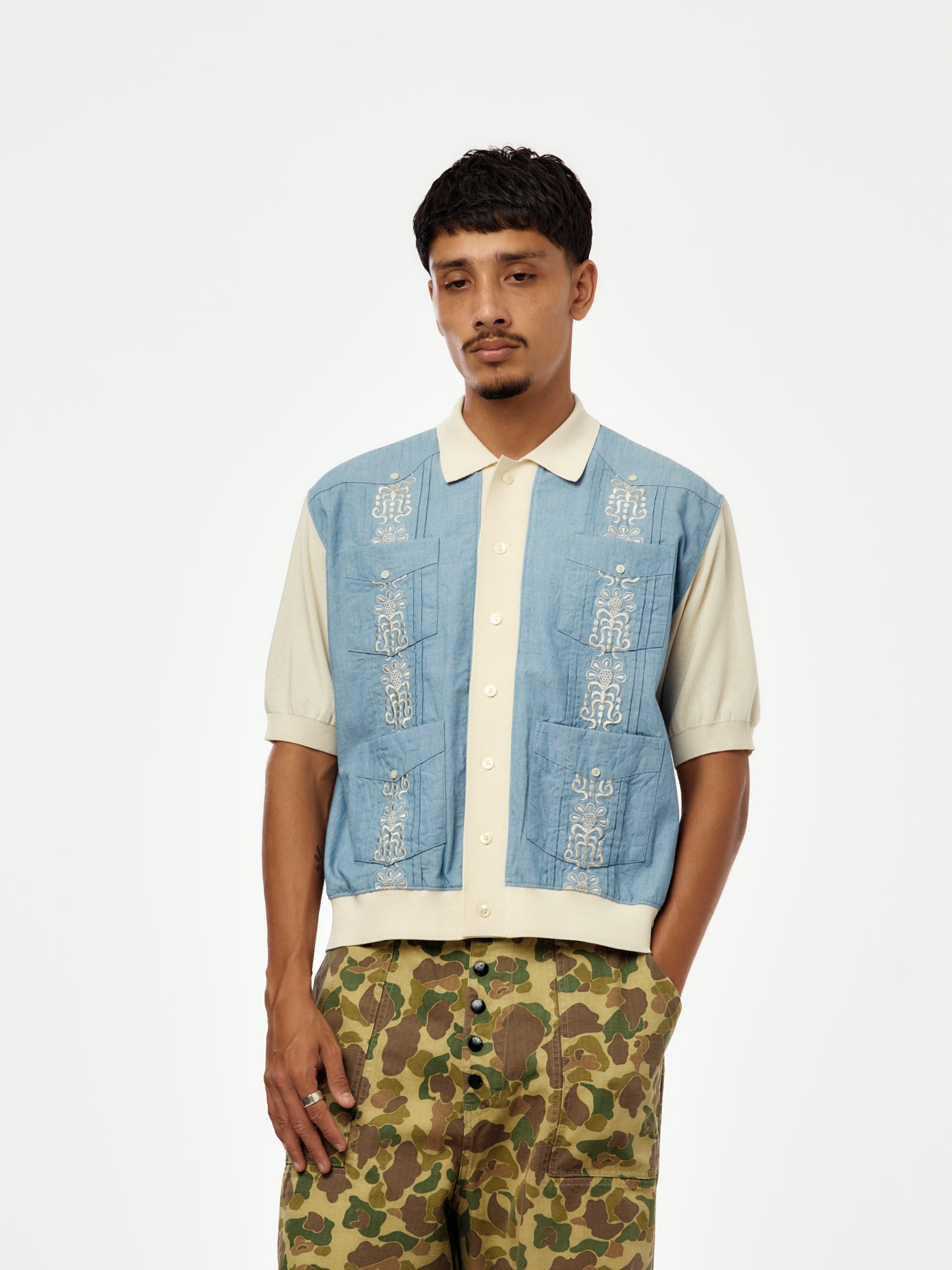 Knit Cuba Shirt (Sax)