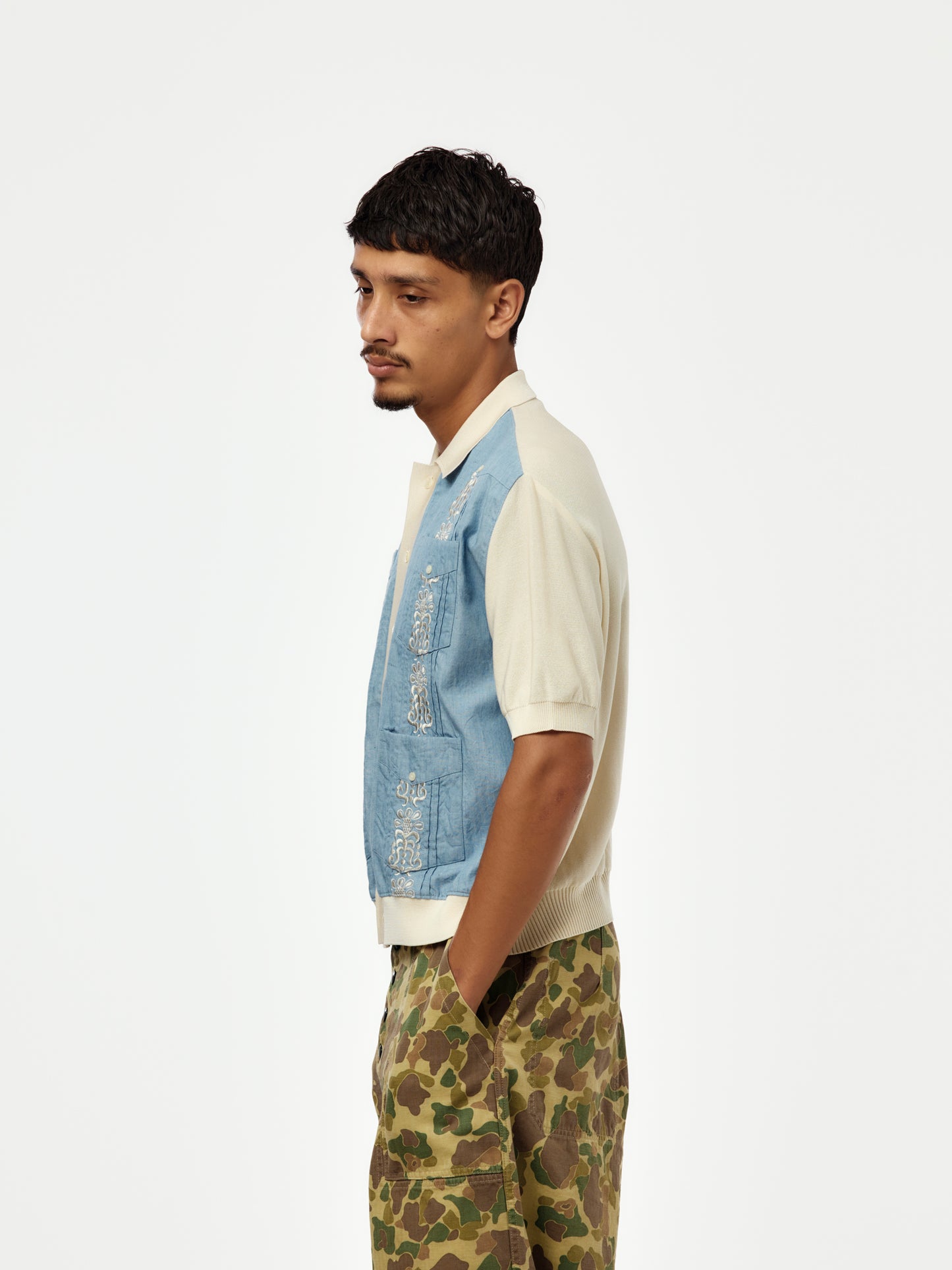Knit Cuba Shirt (Sax)