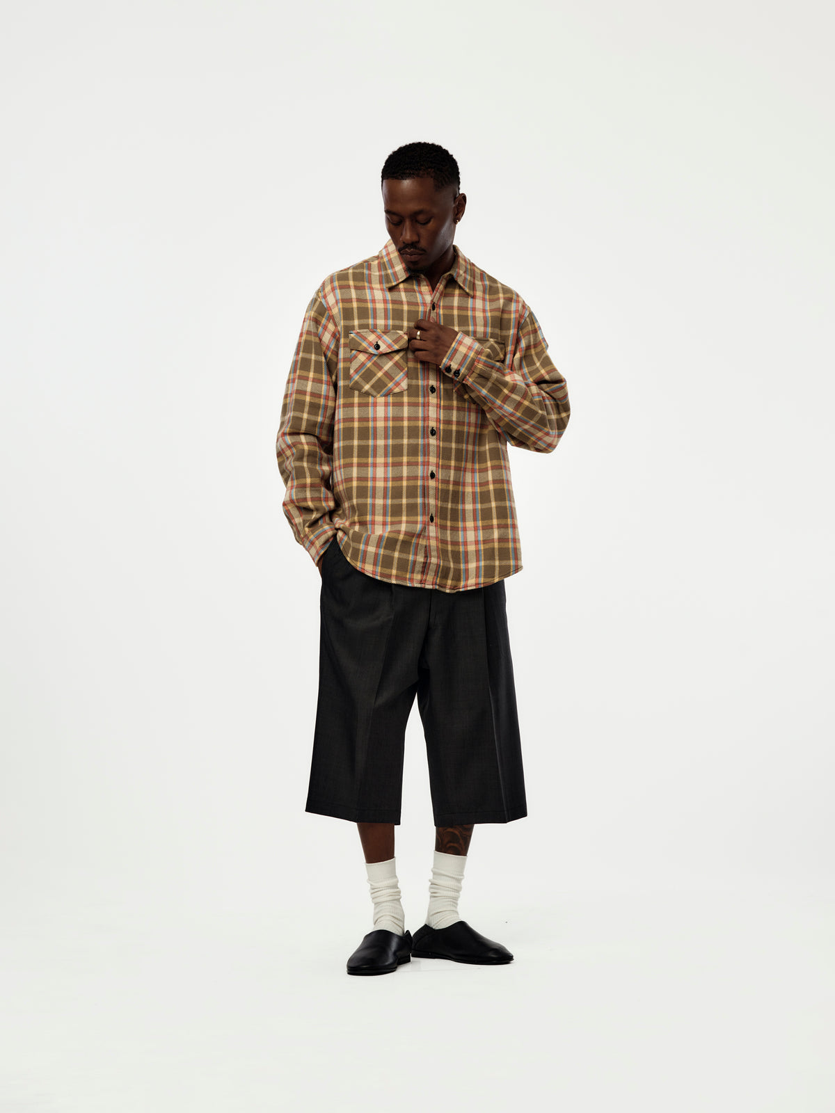 Heavy Flannel Shirt (Tan)