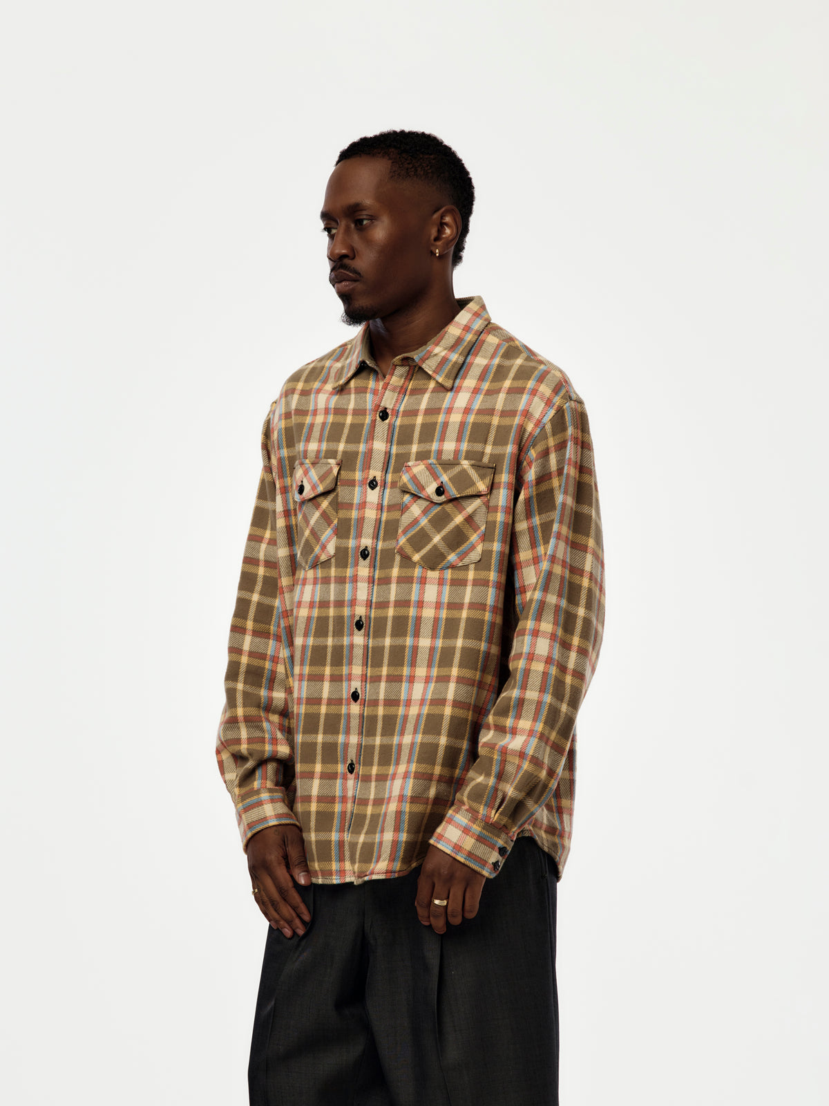 Heavy Flannel Shirt (Tan)