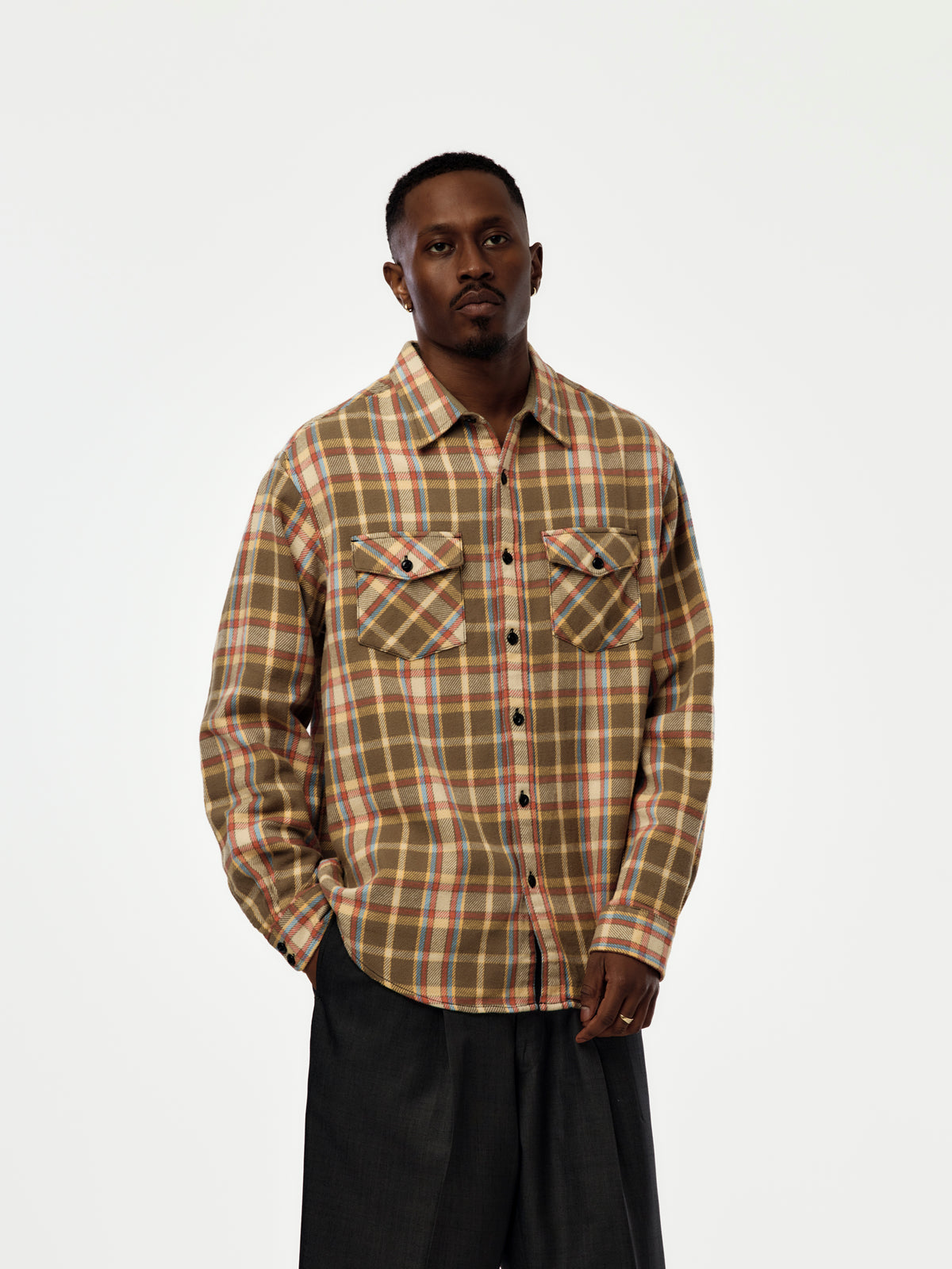 Heavy Flannel Shirt (Tan)