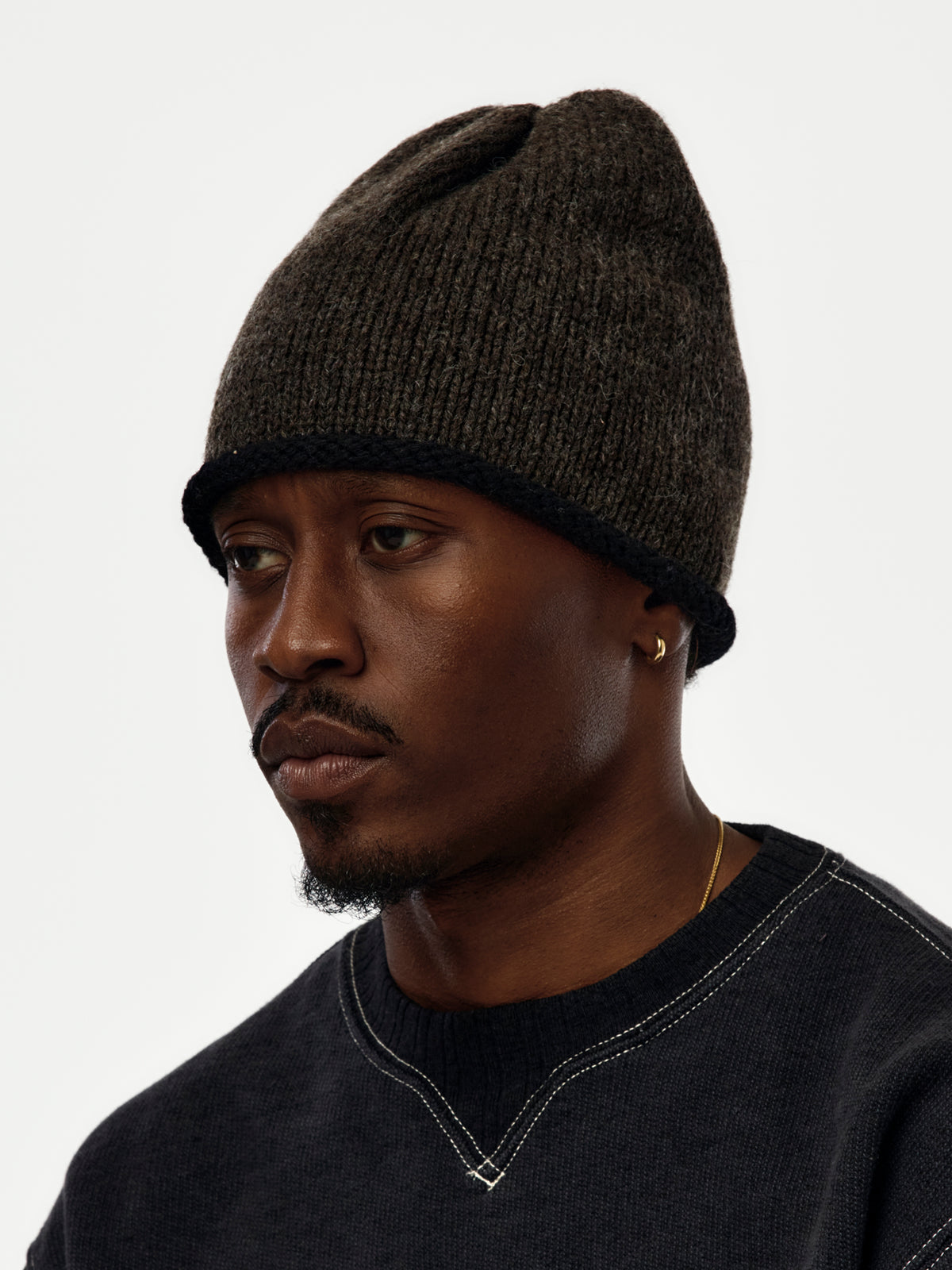 Hobo Wool Beanie (Dark Brown)