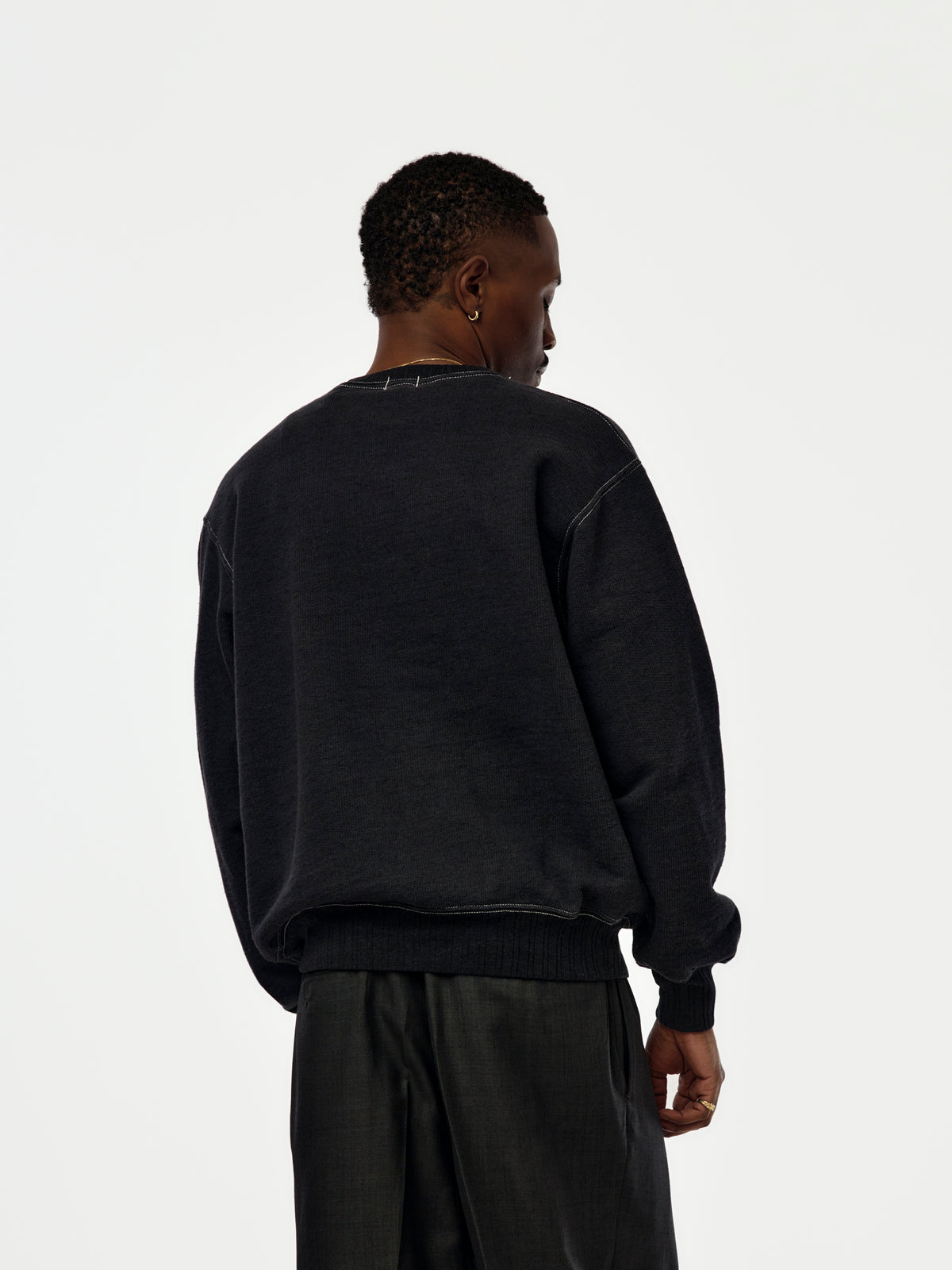Multi-grain Crewneck (Charcoal)