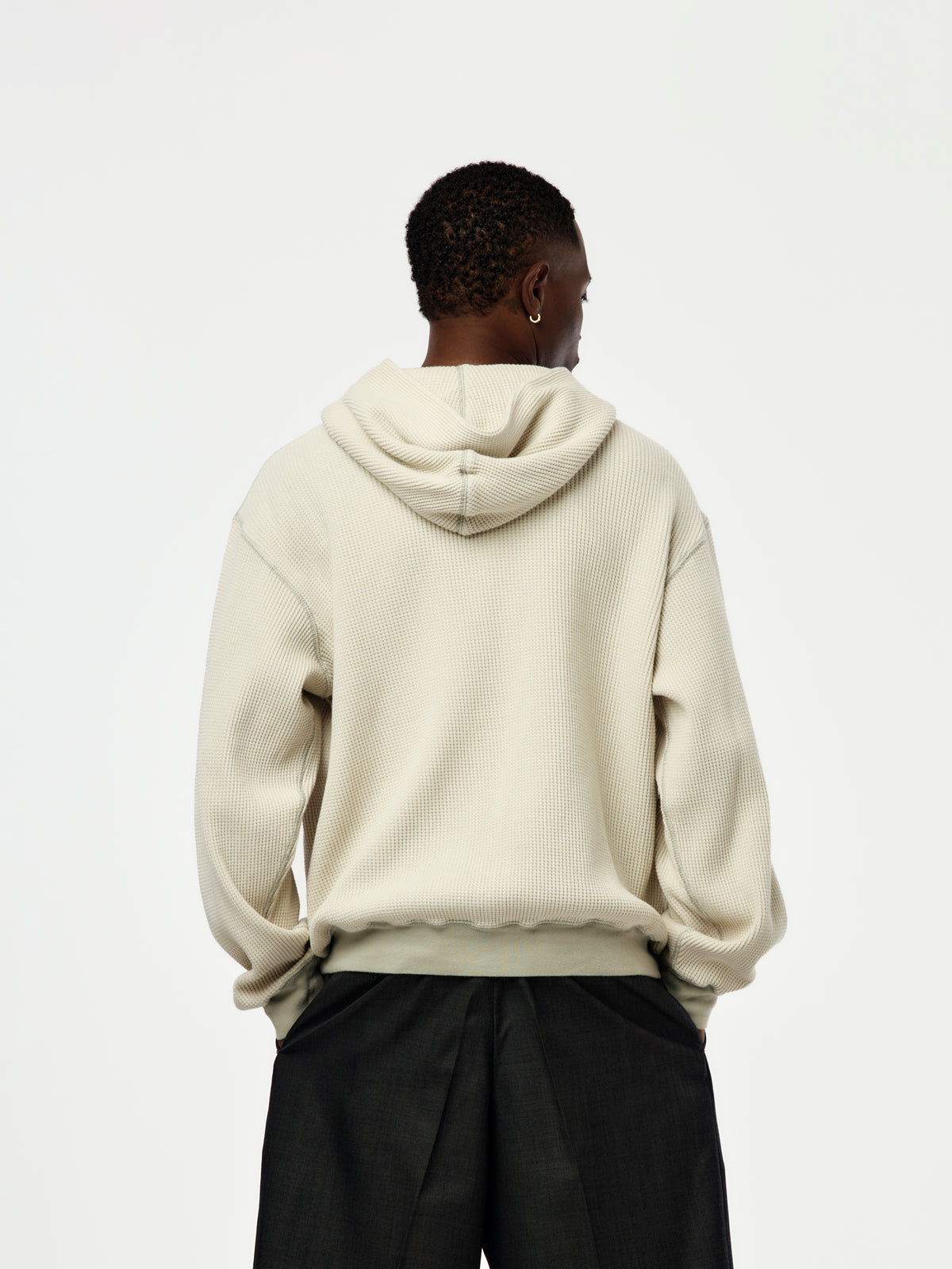 Waffle Full Zip Hoodie (Ivory)