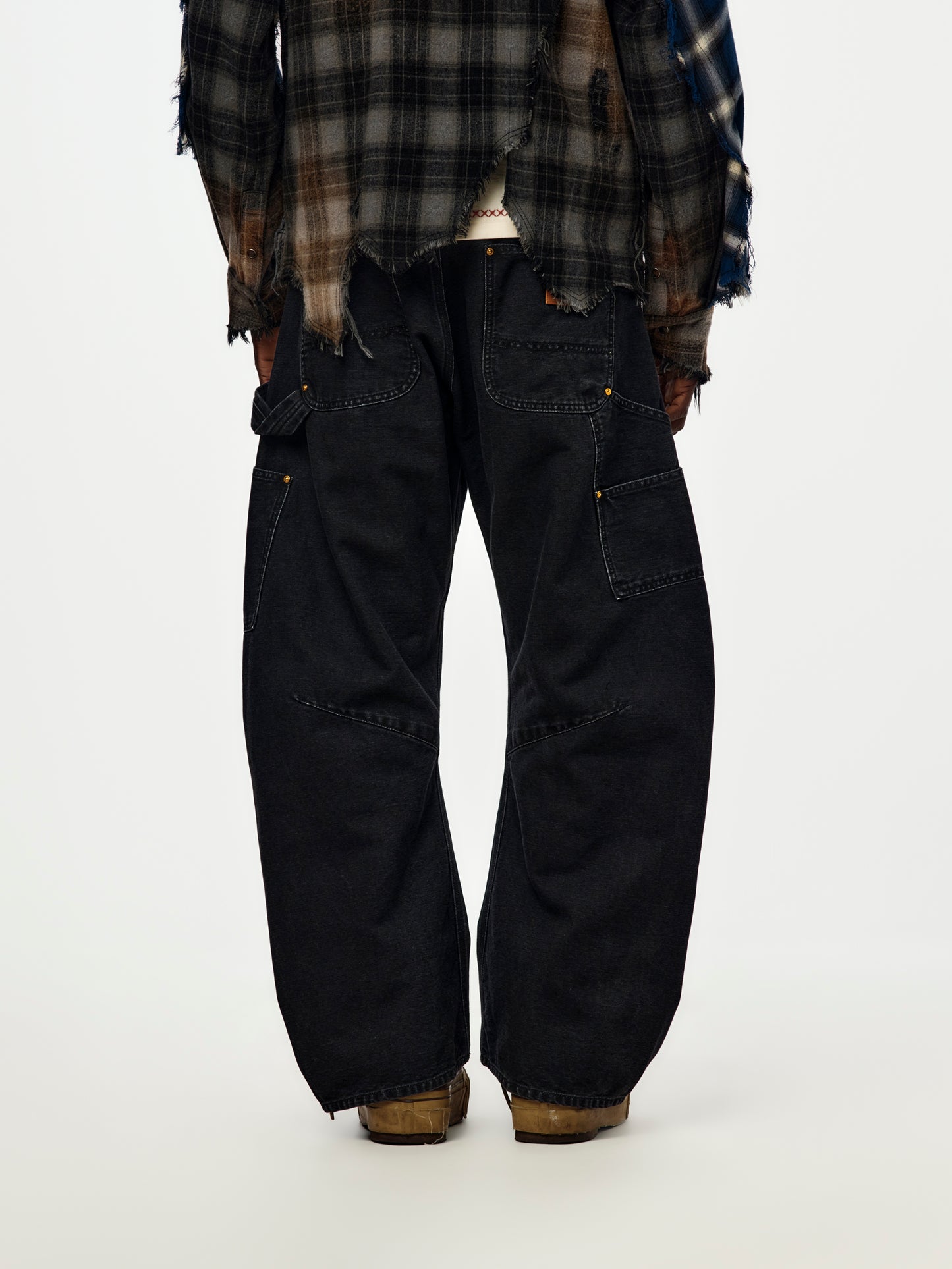 3D Cut Painter Pants (BLACK)
