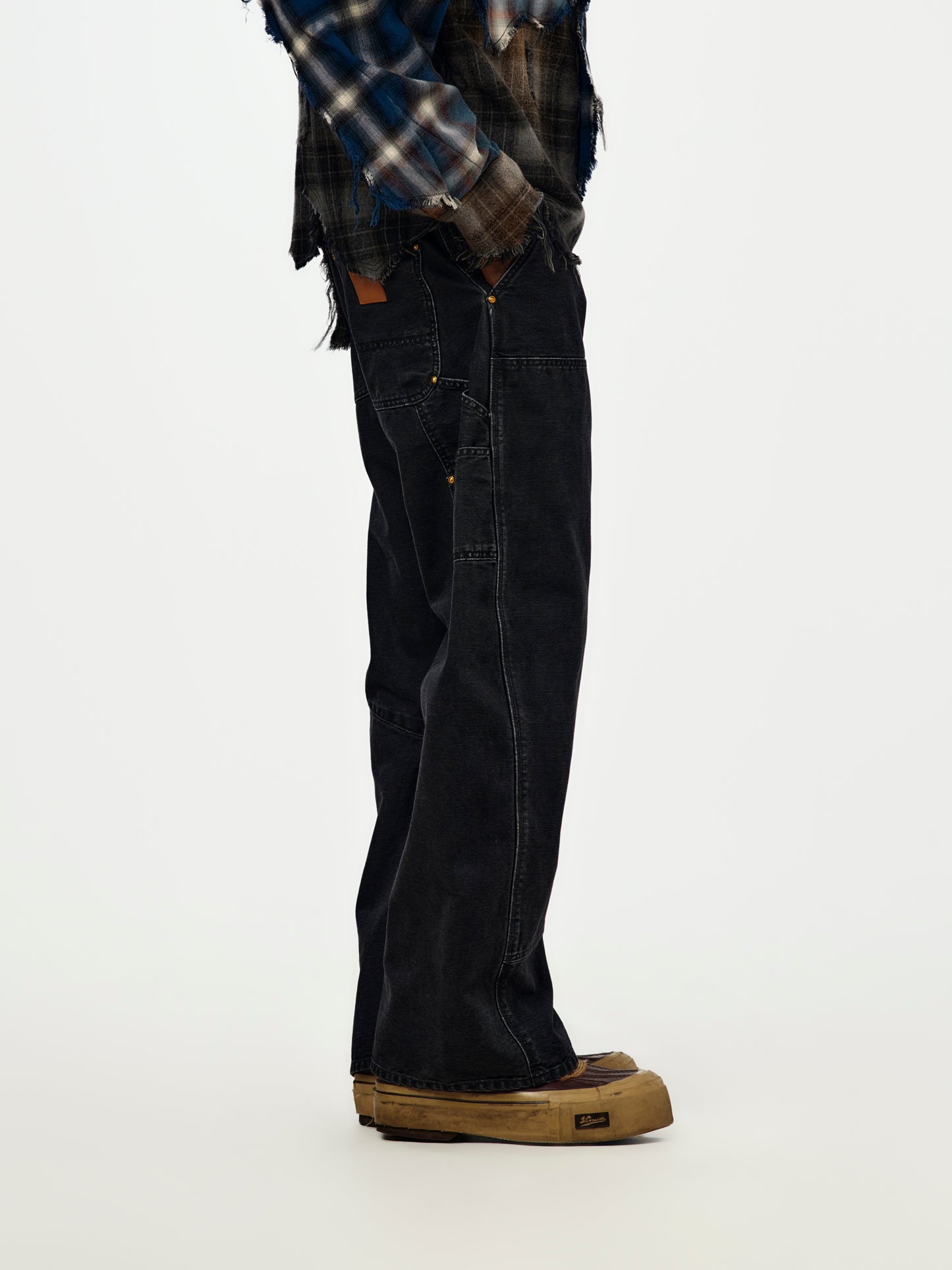3D Cut Painter Pants (BLACK)
