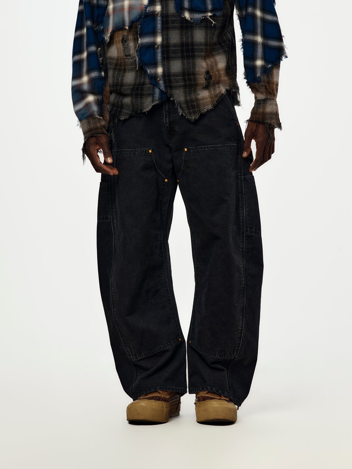3D Cut Painter Pants (BLACK)