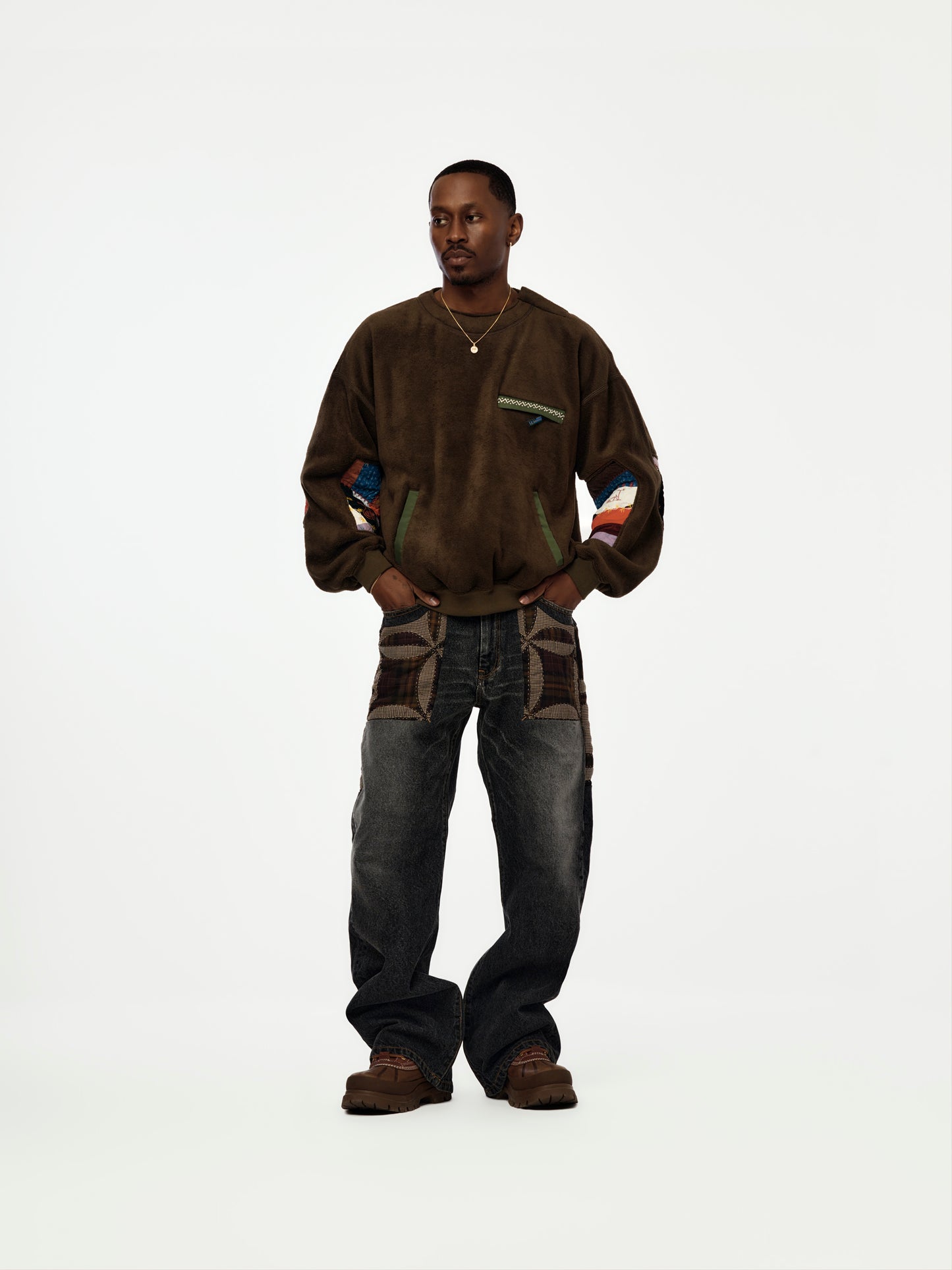 Quilted Denim Pants (BLACK)