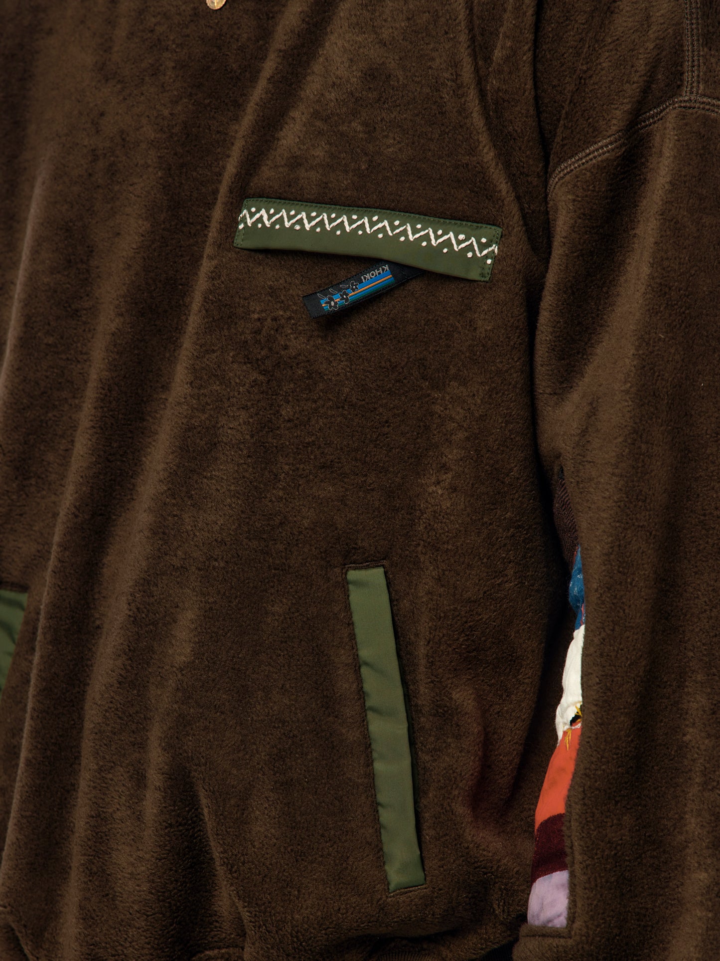 Quilt Fleece Pullover (KHAKI)