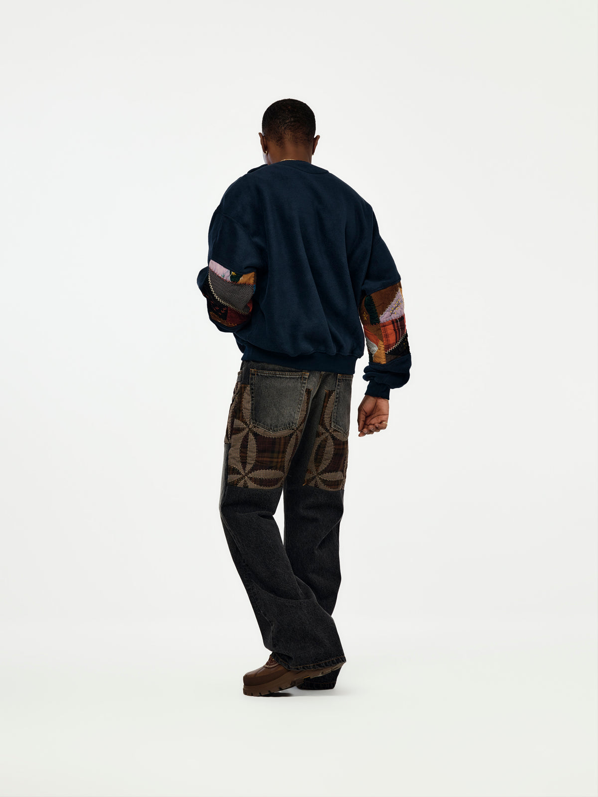 Quilt Fleece Pullover (NAVY)