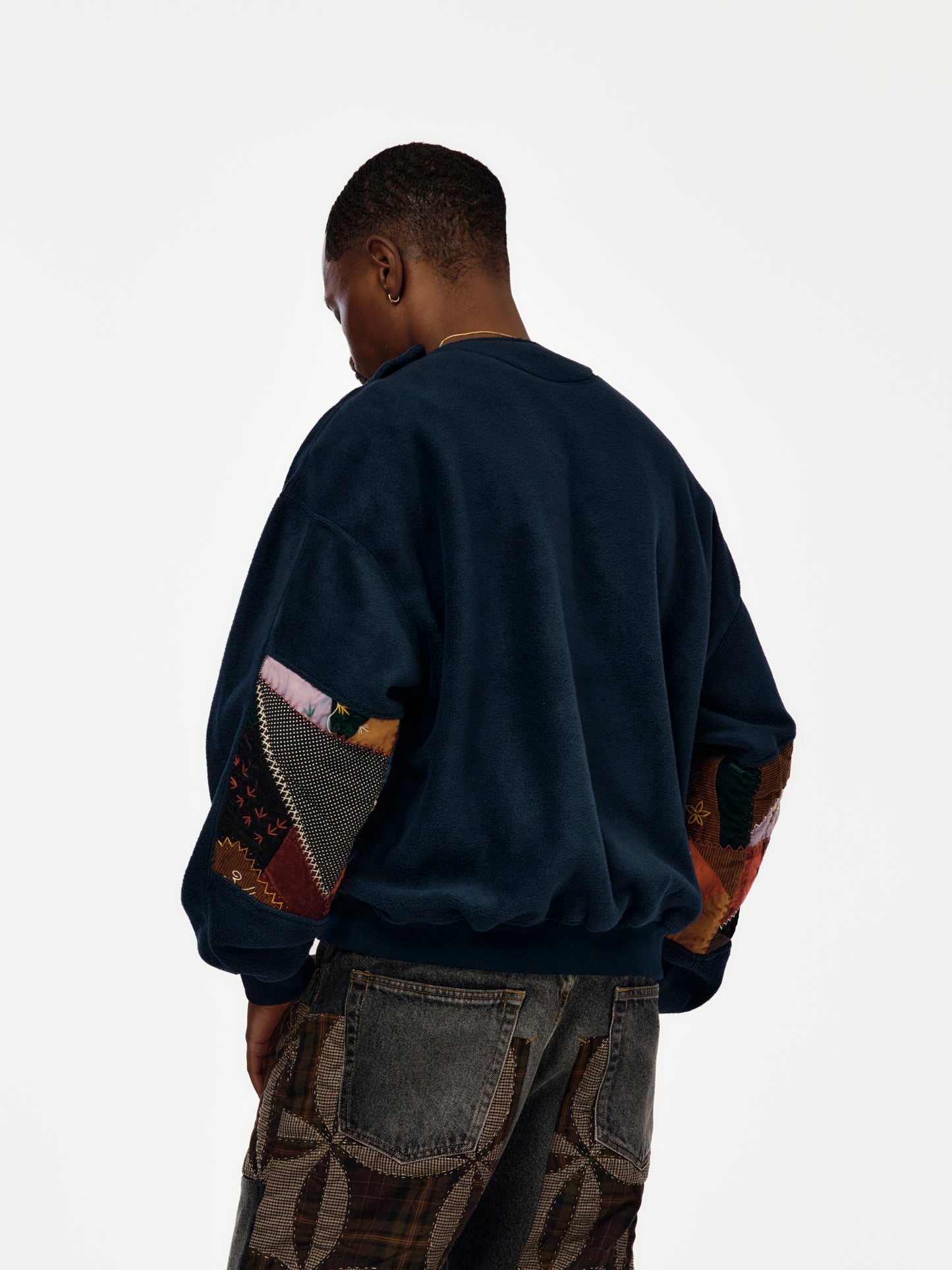 Quilt Fleece Pullover (NAVY)