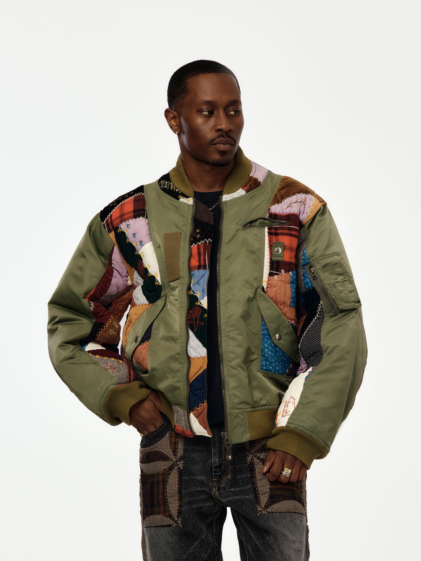 Quilted Bomber Jacket (KHAKI)