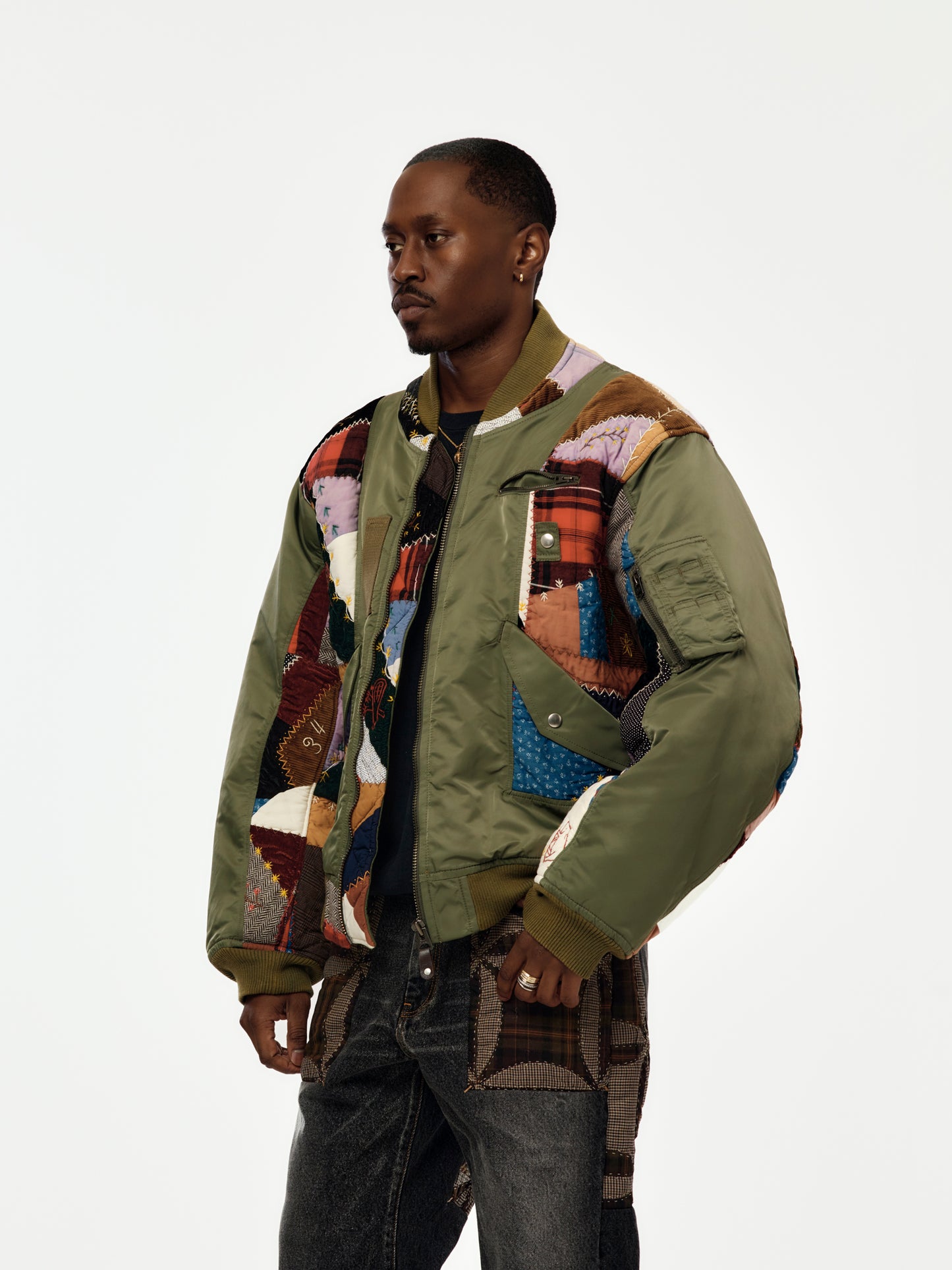 Quilted Bomber Jacket (KHAKI)
