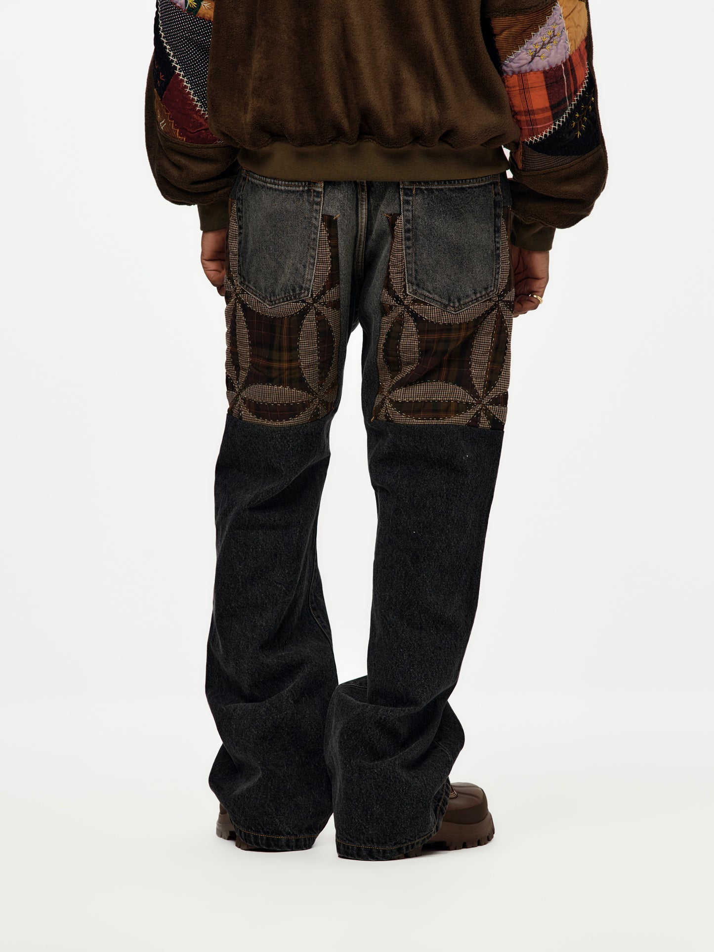 Quilted Denim Pants (BLACK)