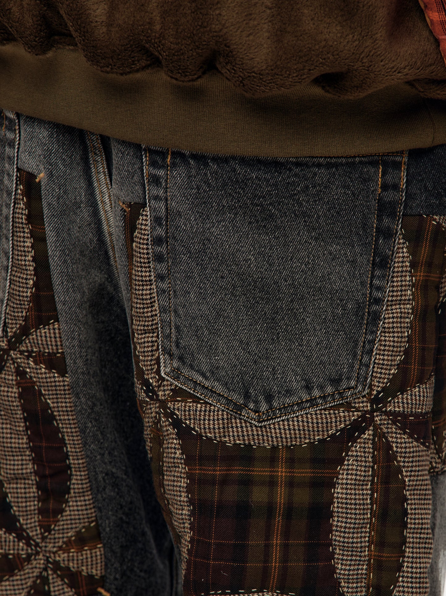 Quilted Denim Pants (BLACK)