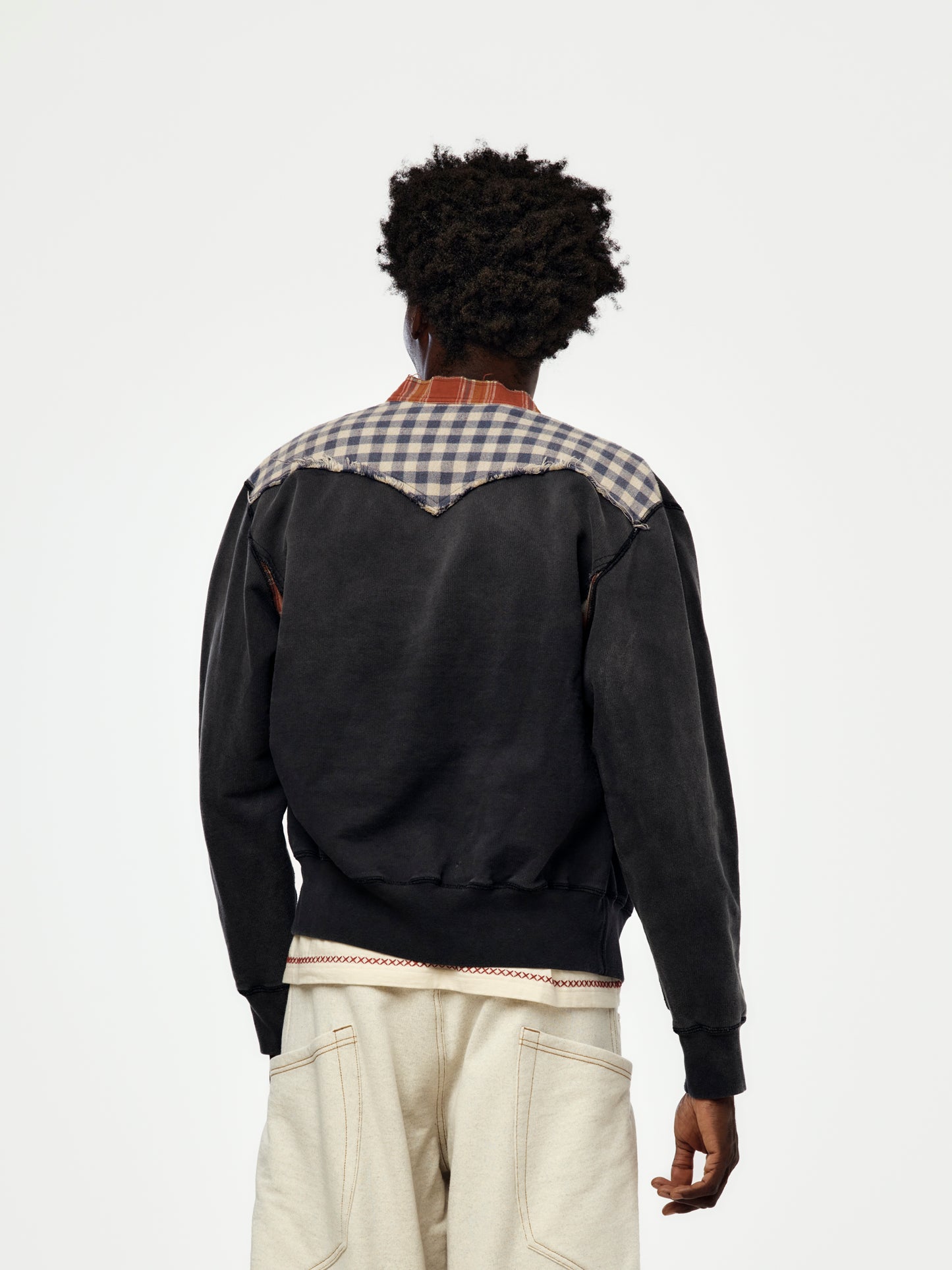 Vintage Finished Sweat Cardigan (BLACK)