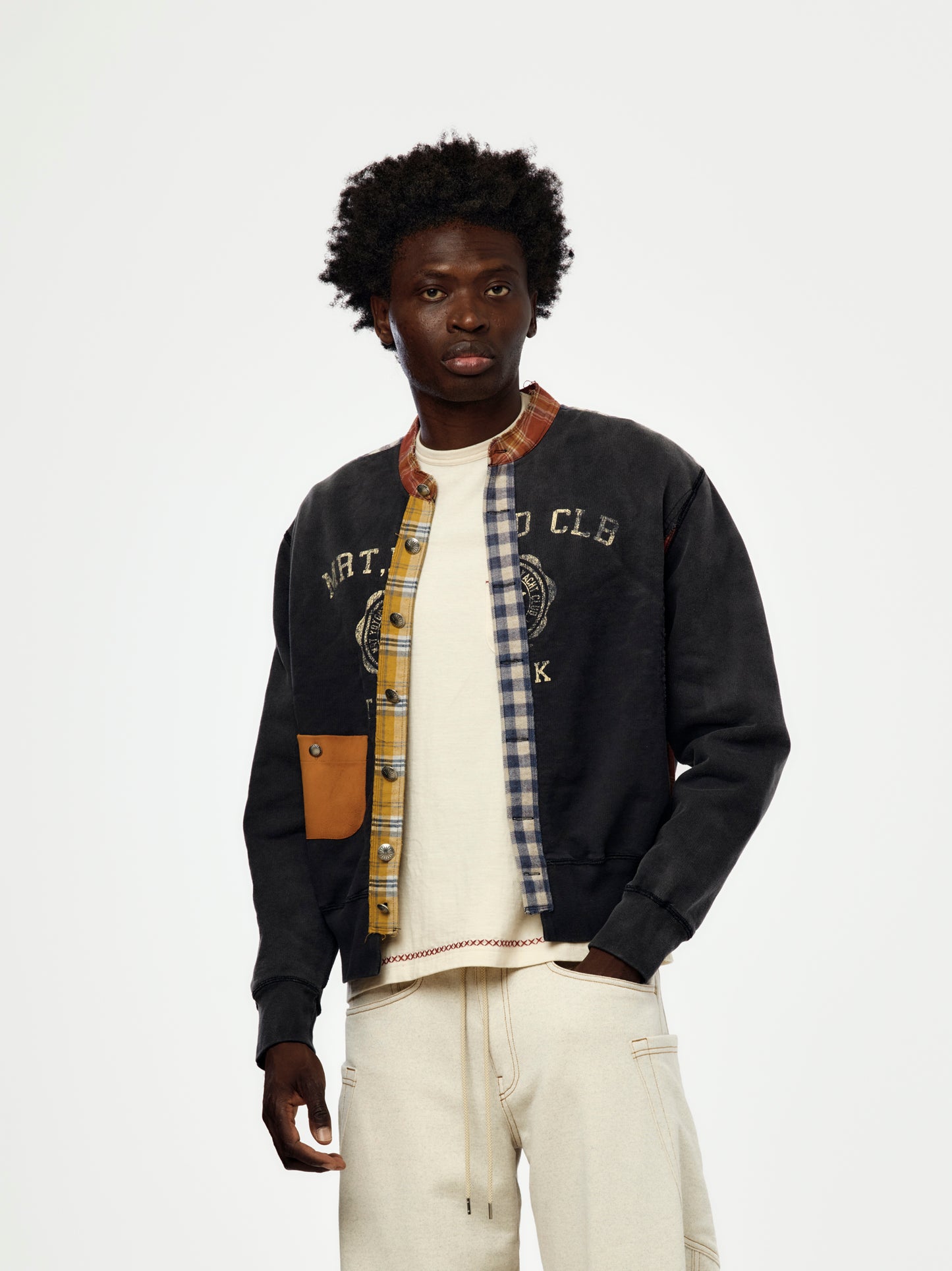 Vintage Finished Sweat Cardigan (BLACK)
