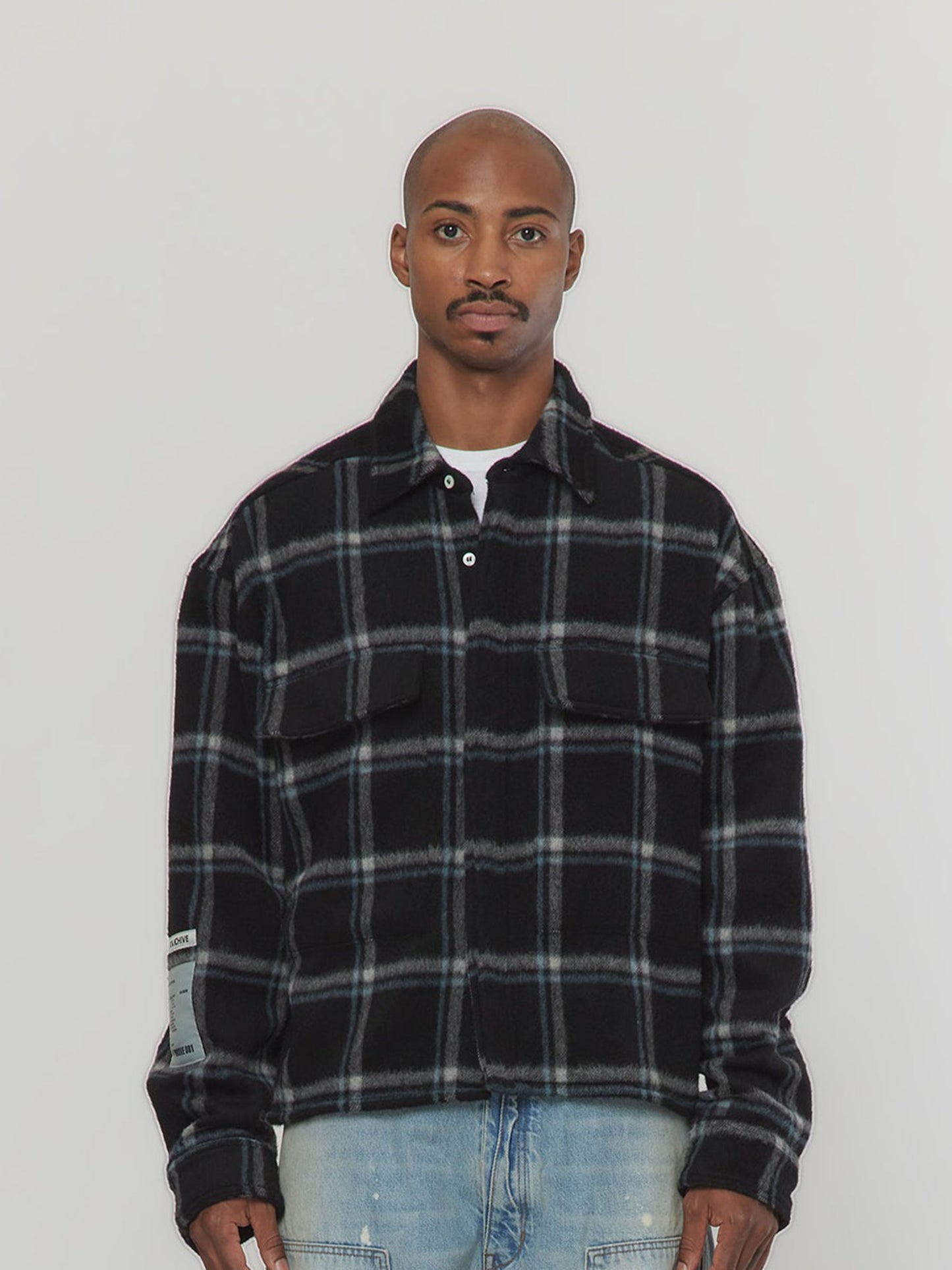 FLAP POCKET SHIRT (Black Plaid)