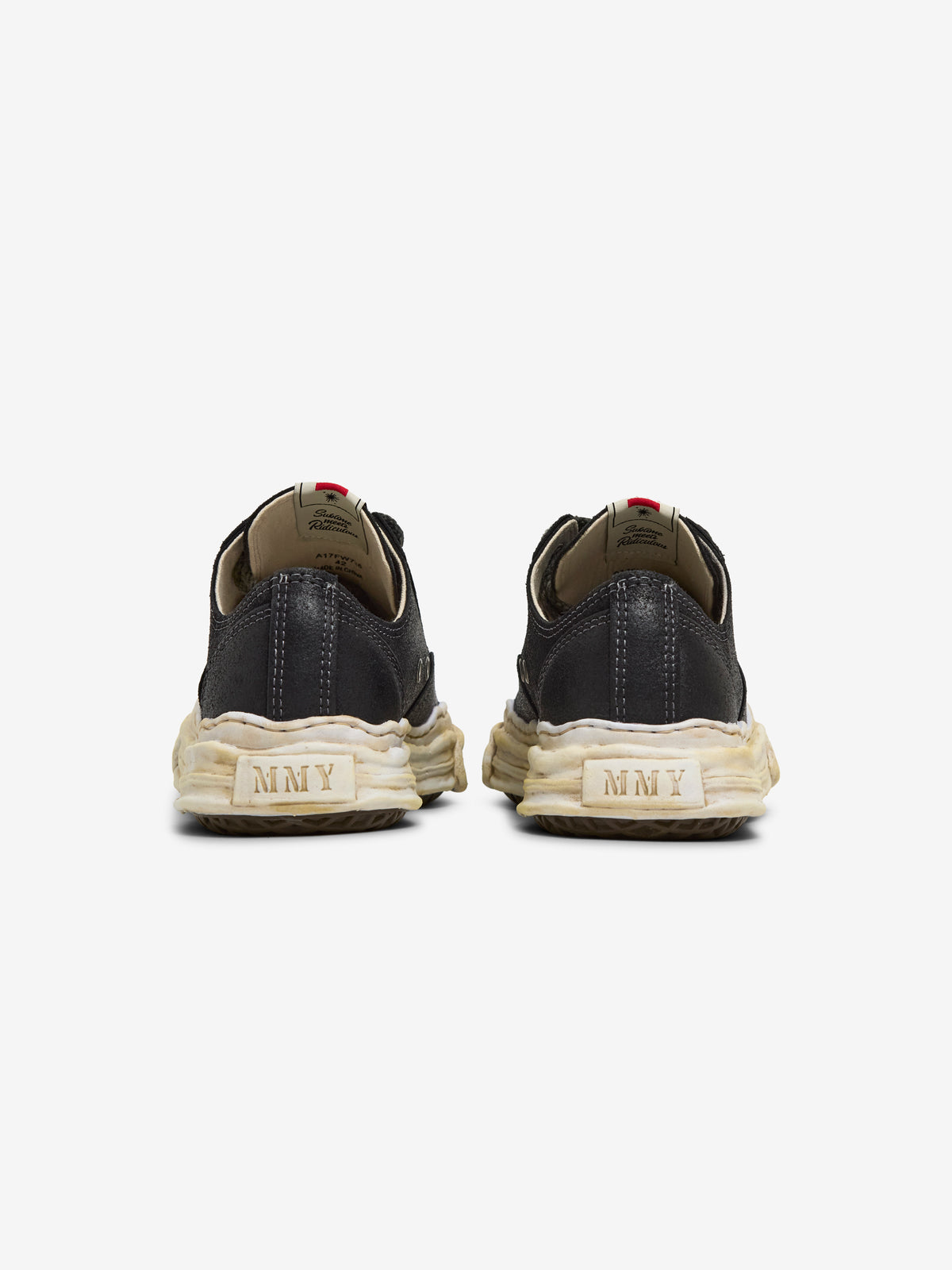 HANK WAXED SUEDE LOW-TOP SNEAKERS (BLACK)