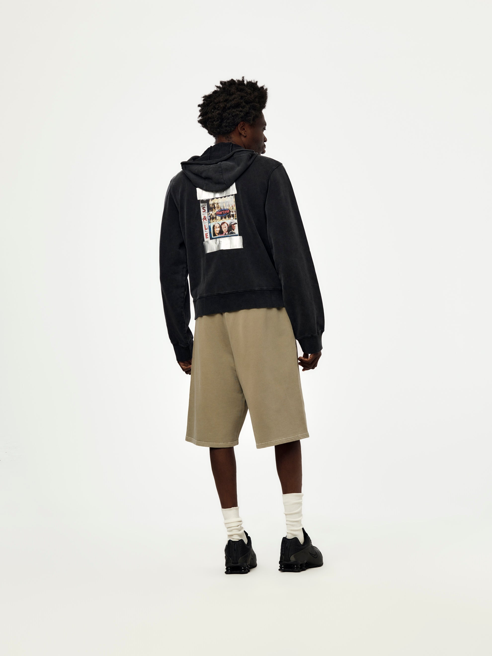 Martine Rose HOODED ZIP CREW (BLACK WASHED) - UNION LOS ANGELES