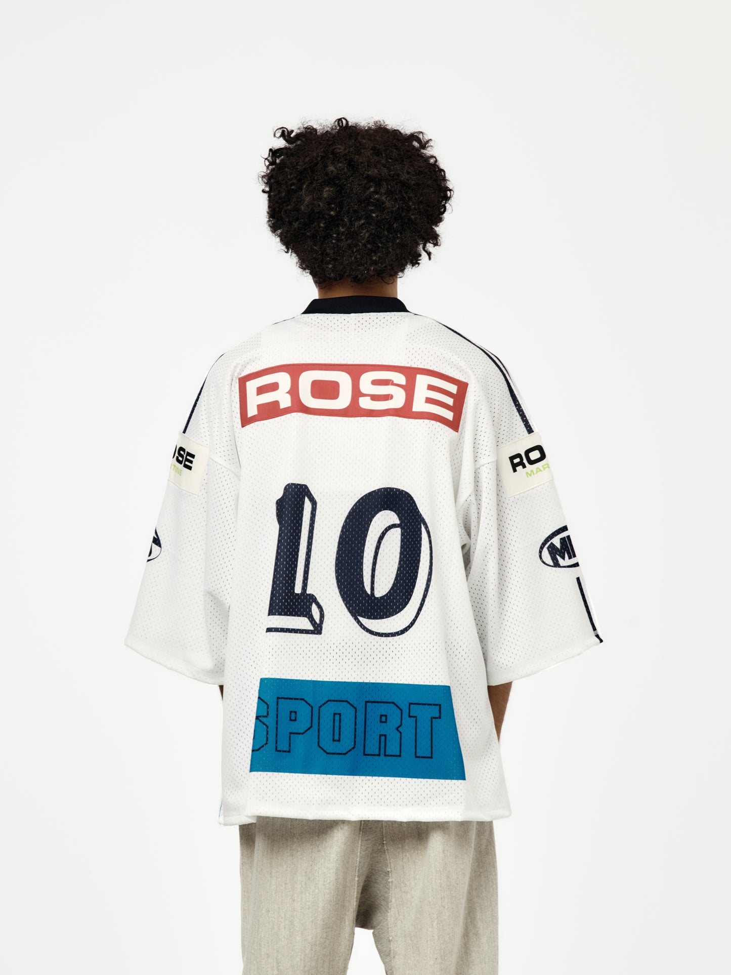 Oversized Hockey Top (White Blue)