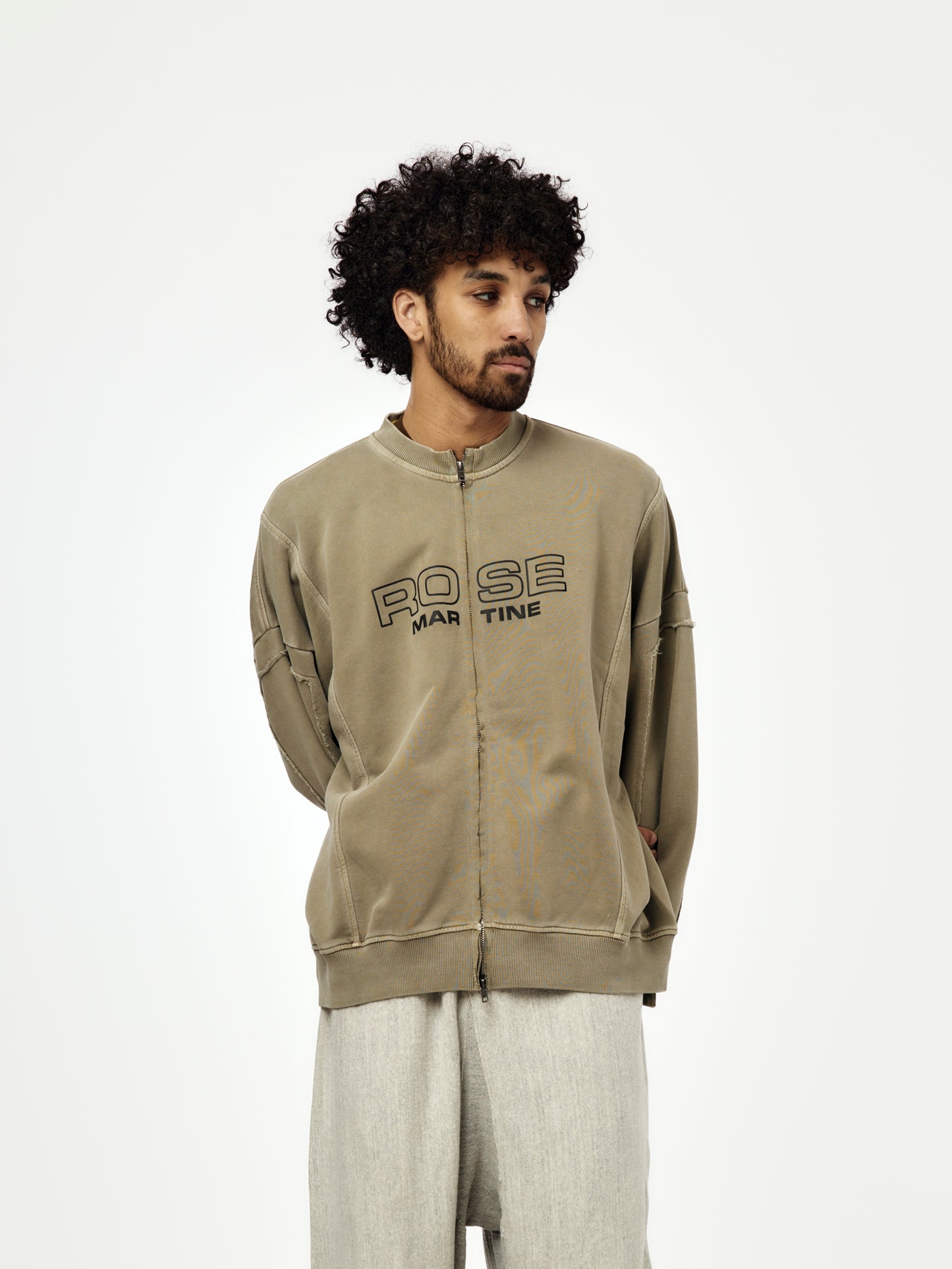 Zip Up Crew (Green Sage)