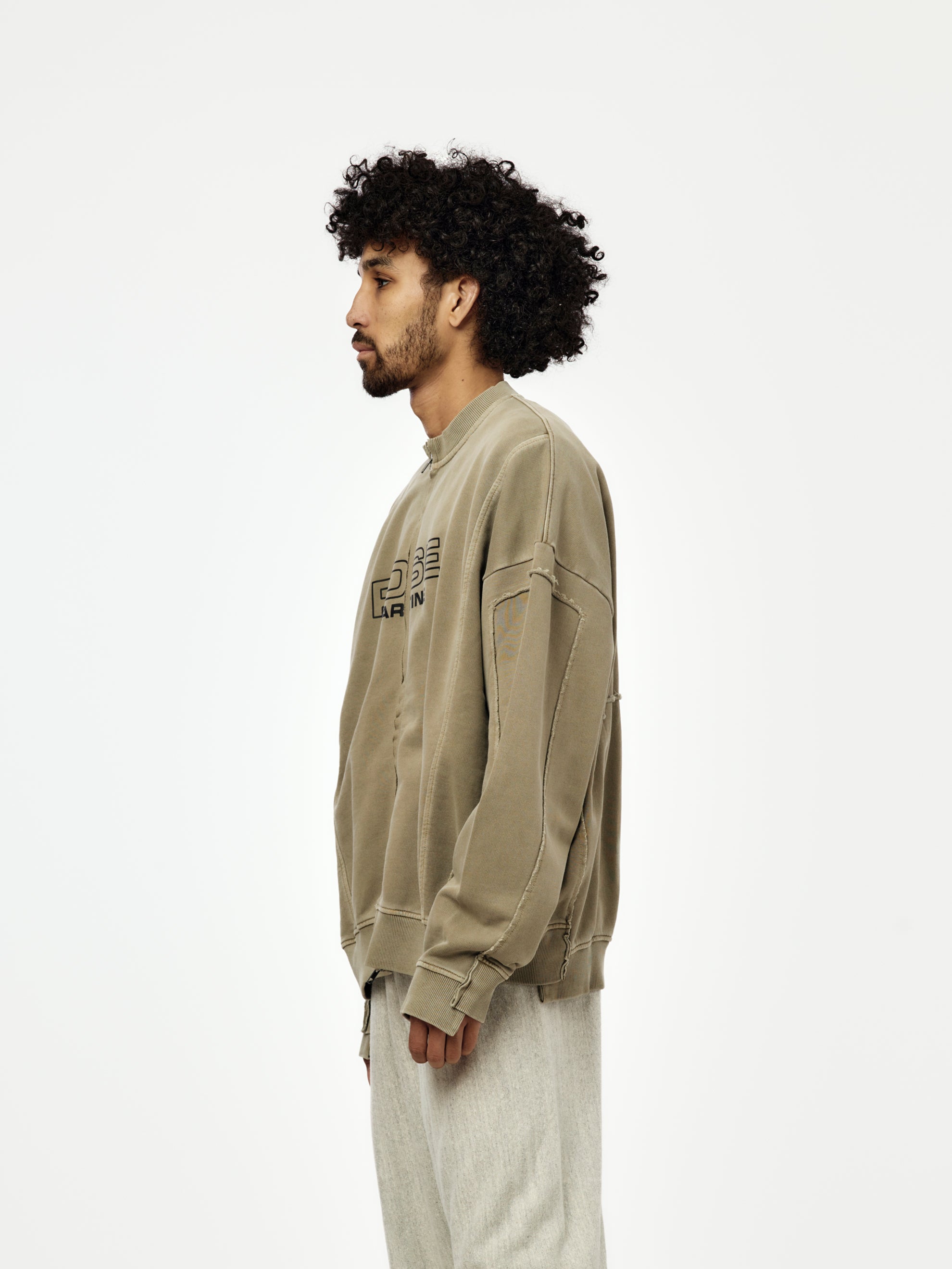 Martine Rose Zip Up Crew (Green Sage) - UNION LOS ANGELES