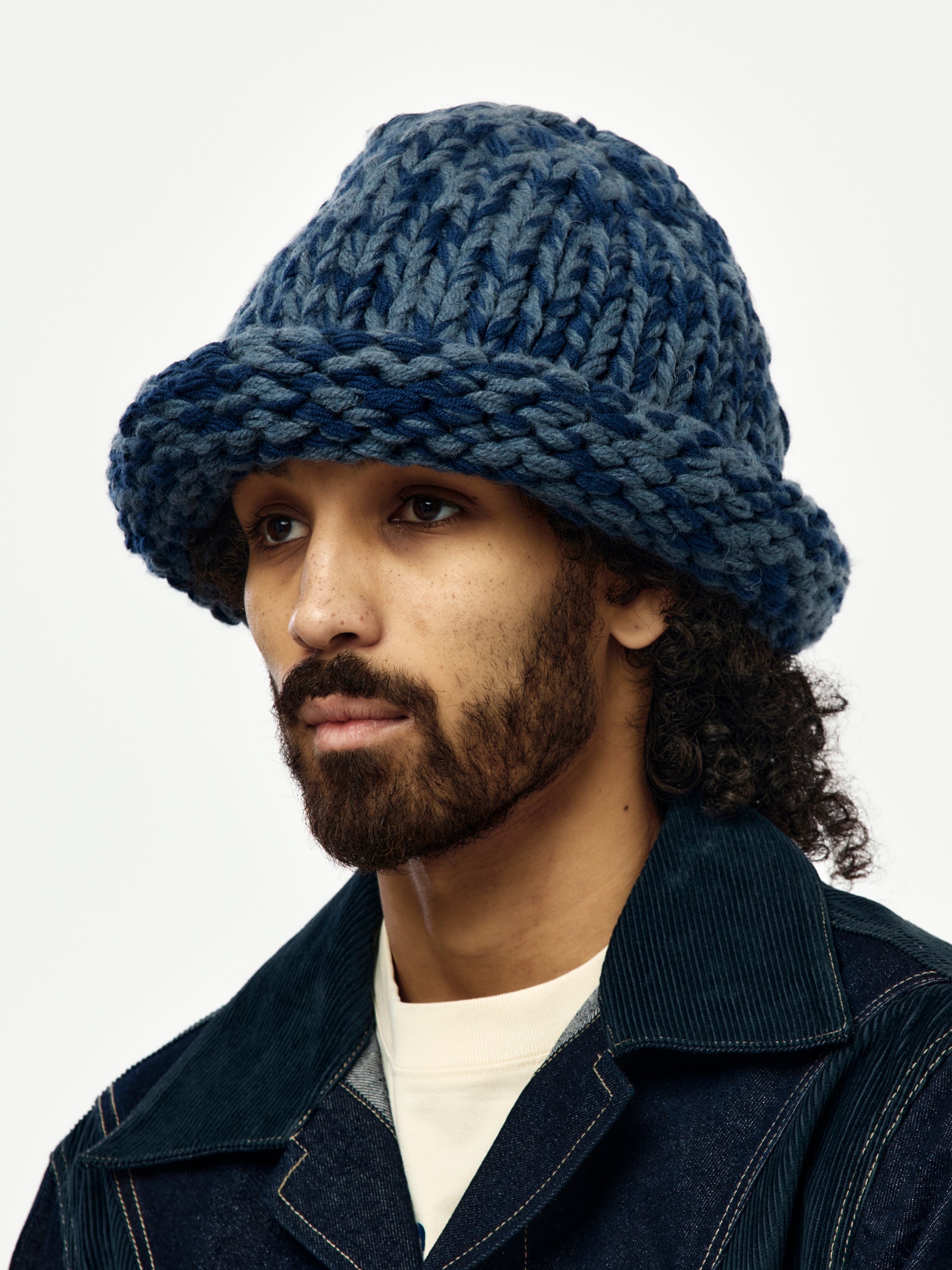 Nicholas Daley Hand Knitted Rebel Hat (Navy) - UNION LOS ANGELES