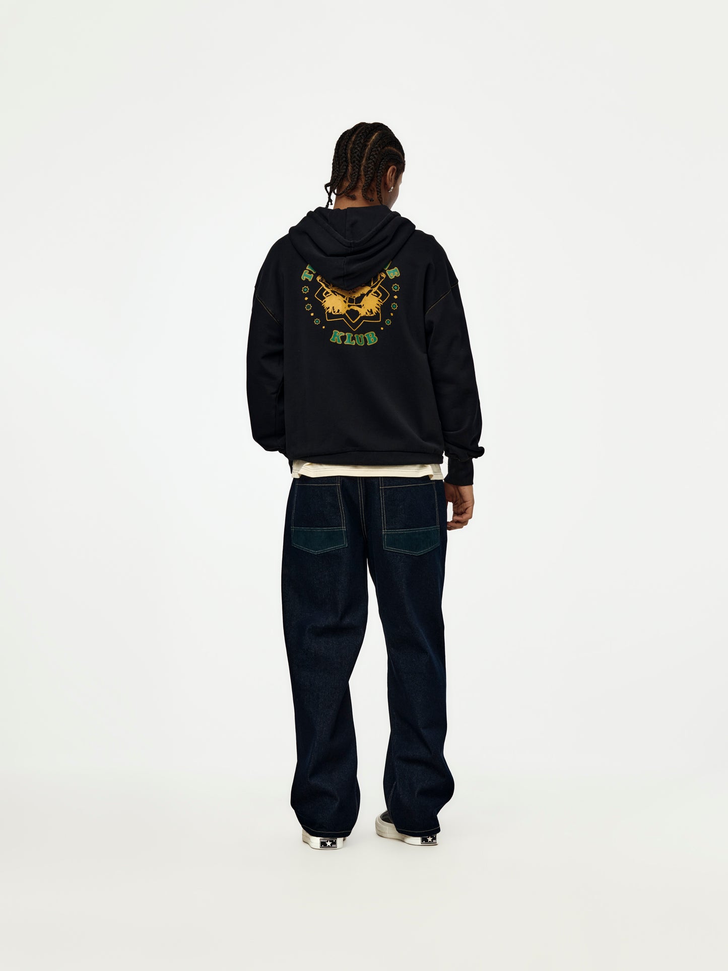 Roots Zip Up Hoodie (Black)