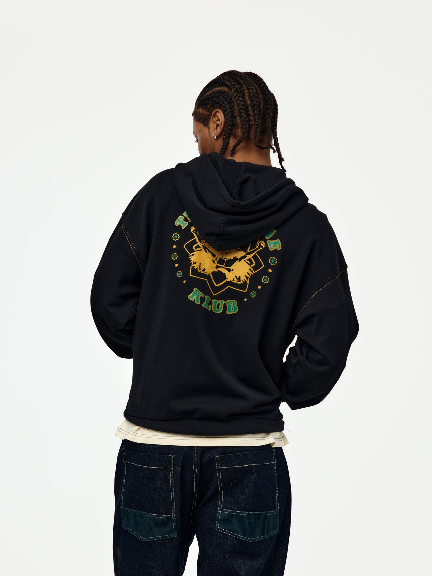 Roots Zip Up Hoodie (Black)