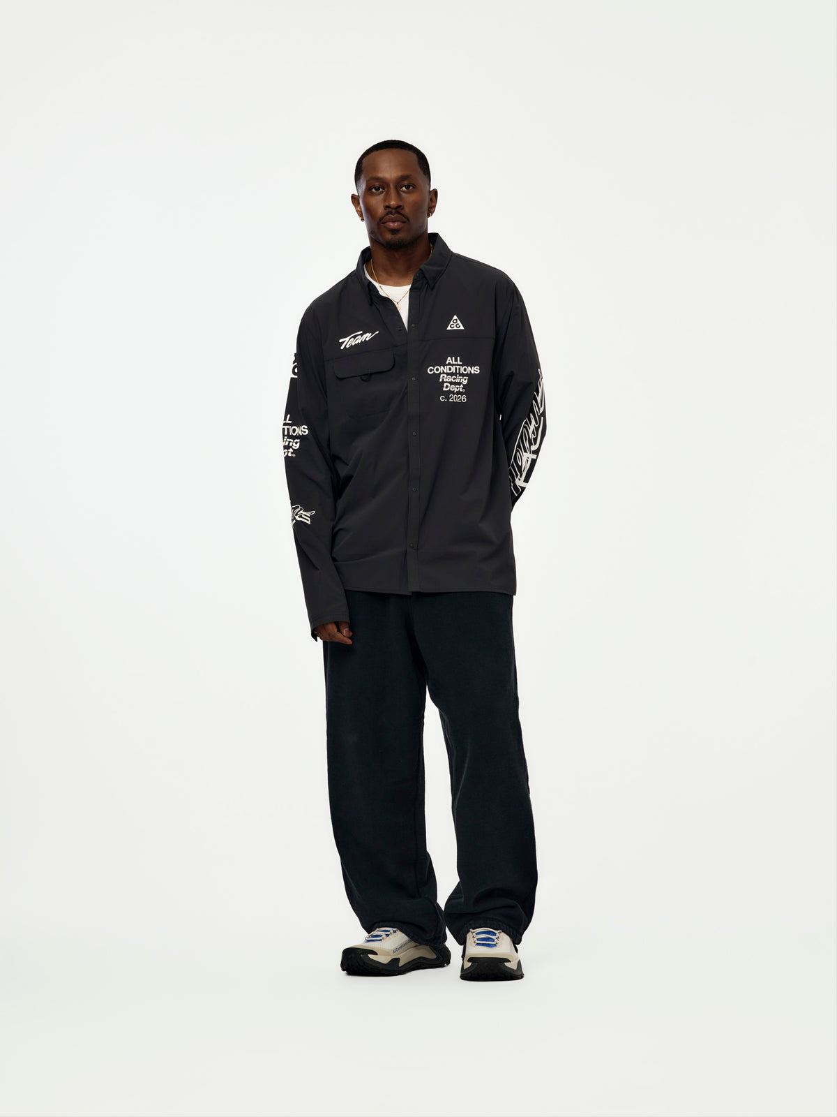Nike ACG Aireez Button-Up Long-Sleeve (DK SMOKE GREY/WHITE)