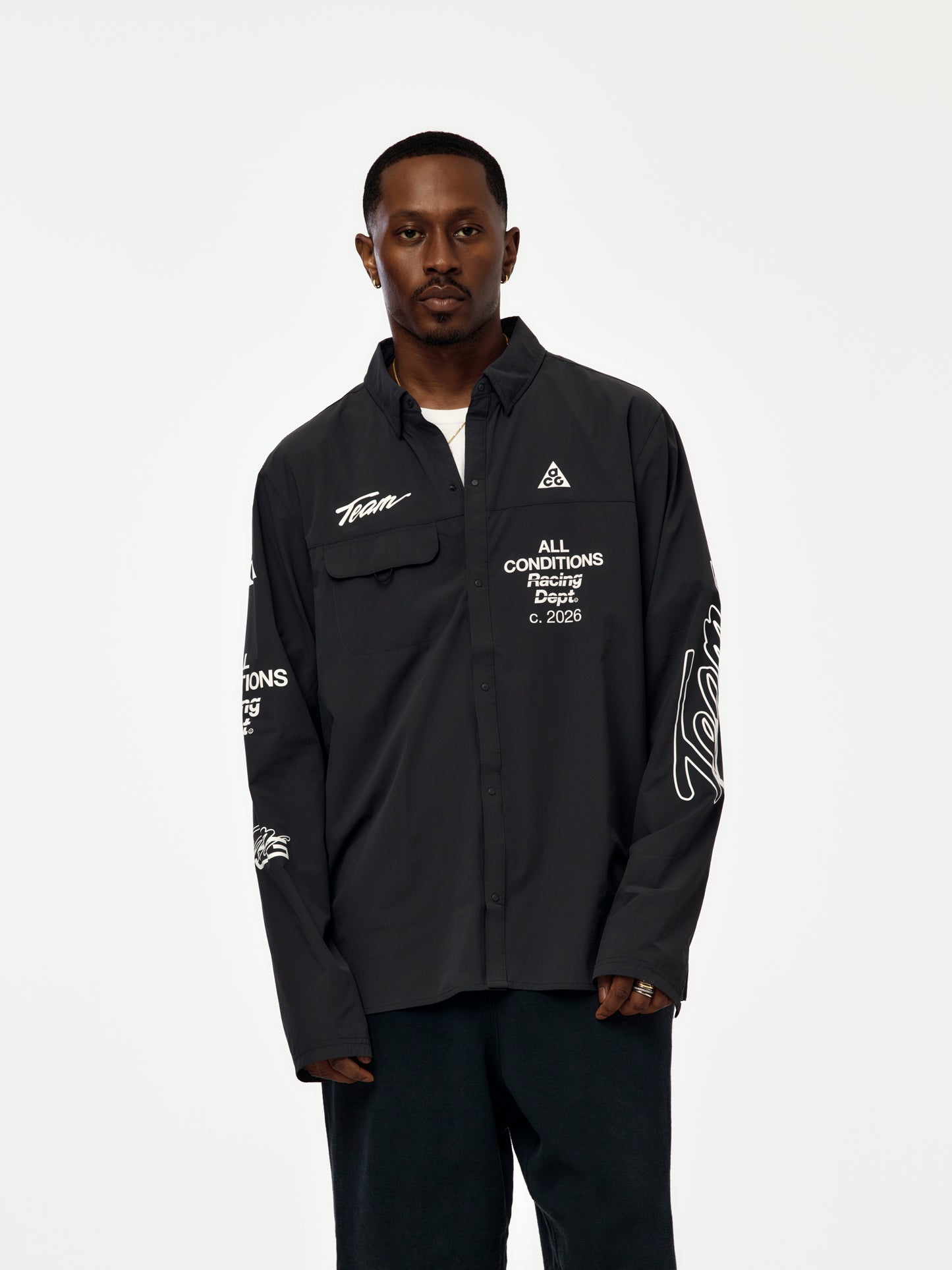 Nike ACG Aireez Button-Up Long-Sleeve (DK SMOKE GREY/WHITE)
