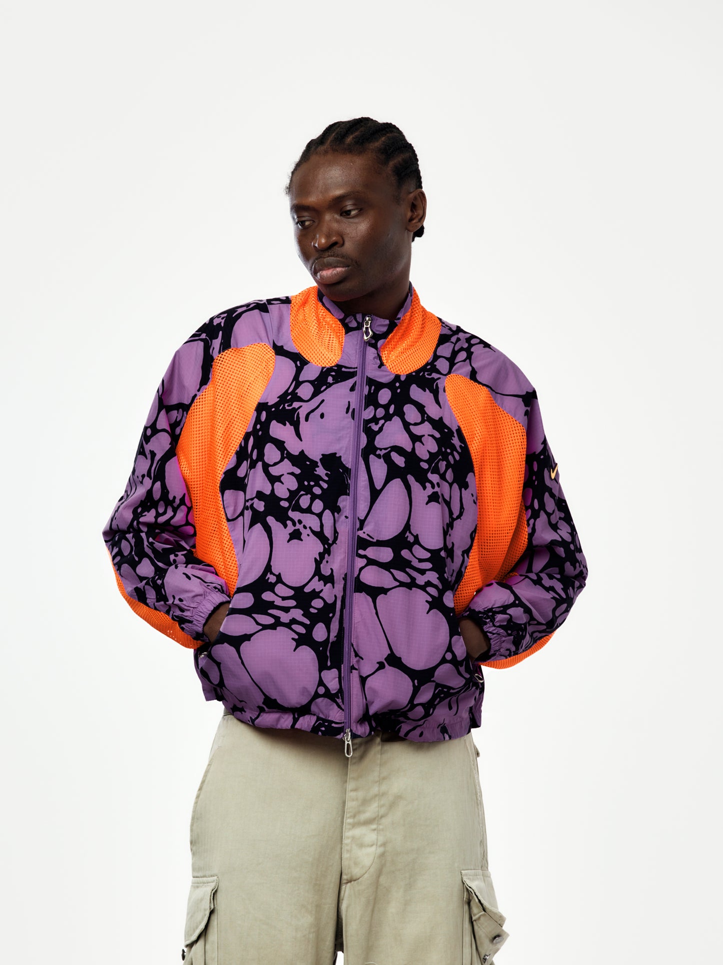 Nike Project F.R.O.G. Men's Gooey Track Jacket (BRIGHT VIOLET/TANGERINE TINT)