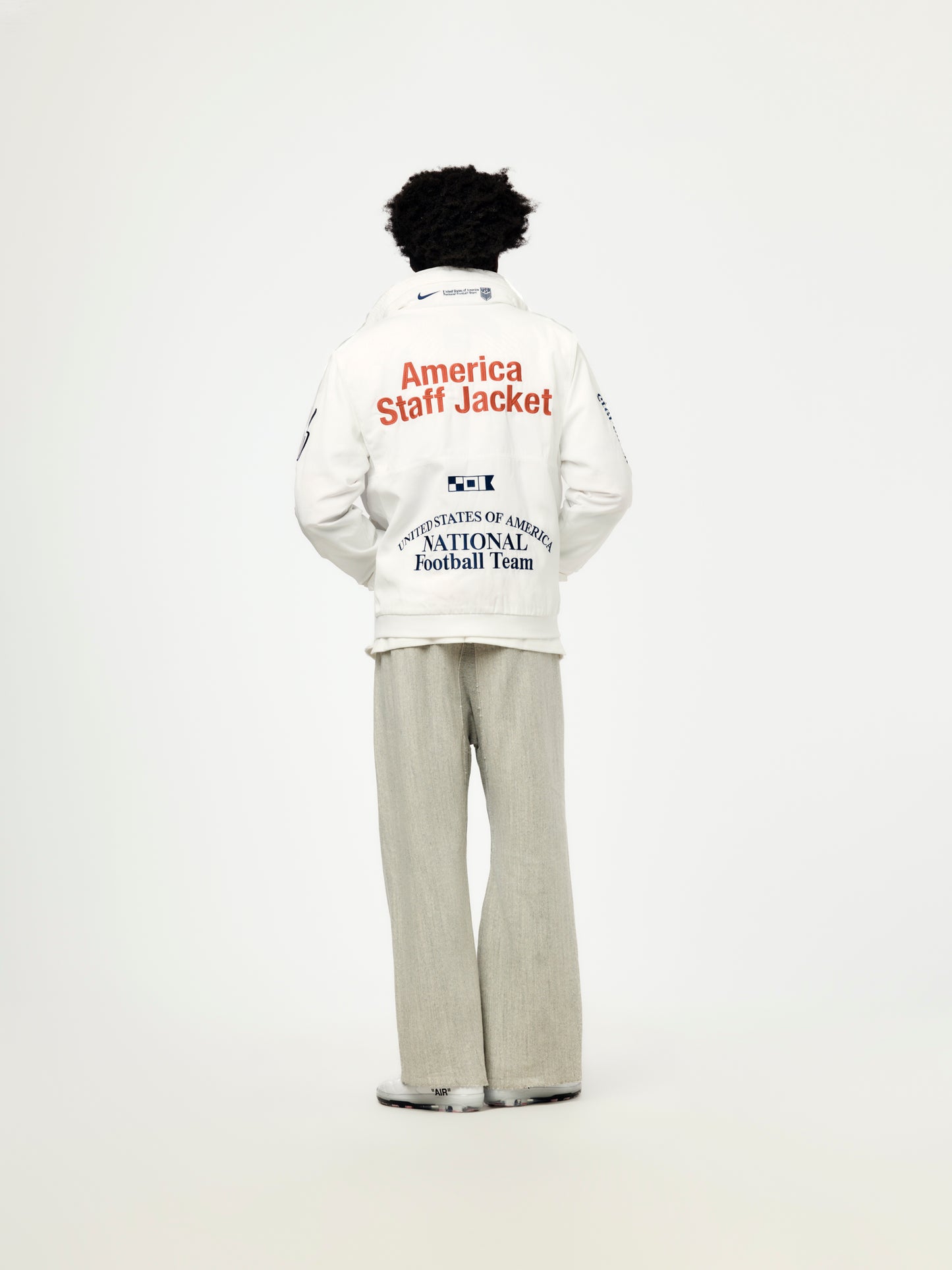 USA x VAA x Nike Woven Staff Jacket (White/Deep Royal Blue)