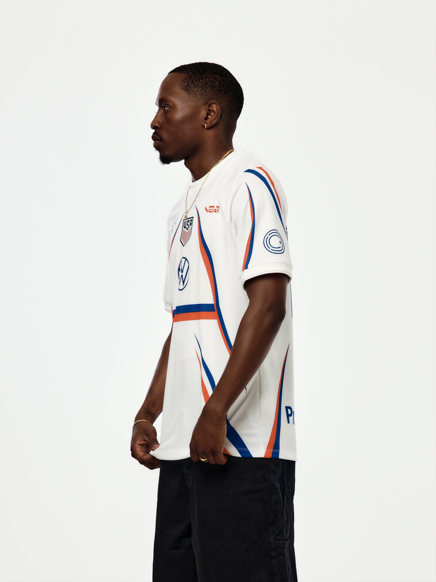 USA x VAA x Nike Academy Pro Short-Sleeve Soccer Top (White/Deep Royal Blue/Deep Royal Blue)