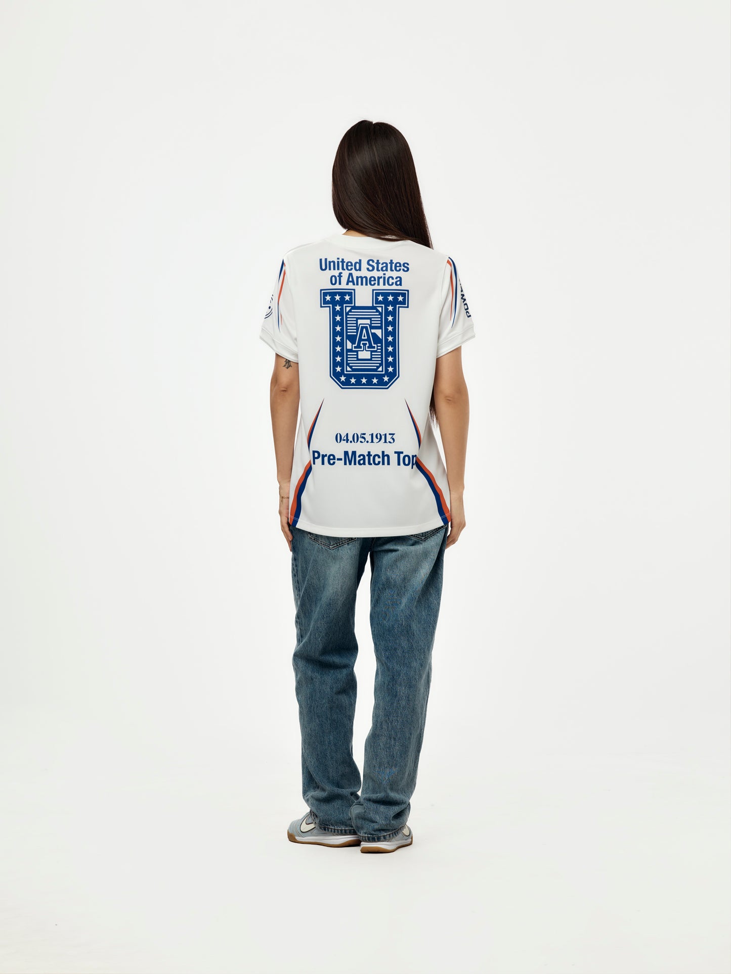 USA x VAA x Women's Nike Short-Sleeve Soccer Top (White/Deep Royal Blue)