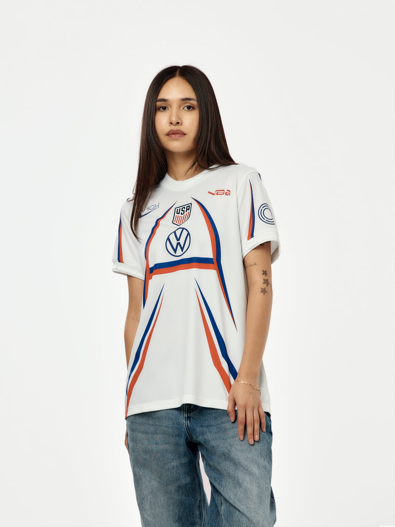 USA x VAA x Women's Nike Short-Sleeve Soccer Top (White/Deep Royal Blue)
