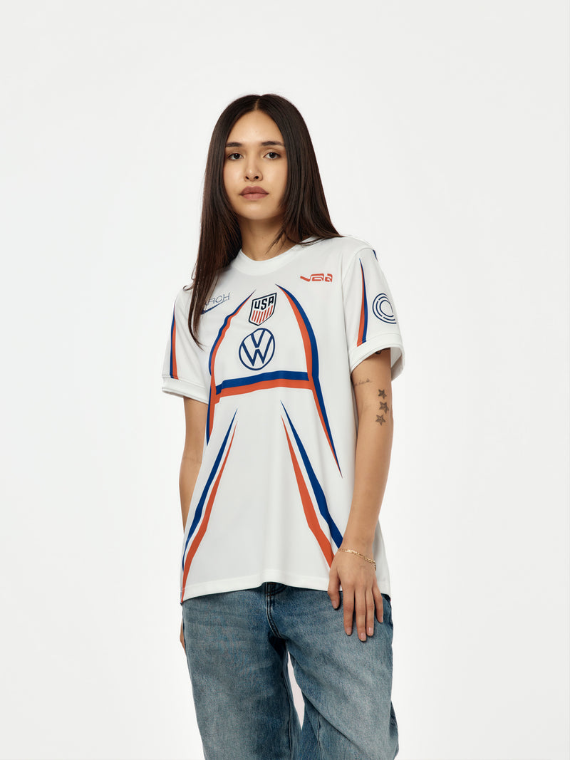USA x VAA x Women's Nike Short-Sleeve Soccer Top (White/Deep Royal Blue)