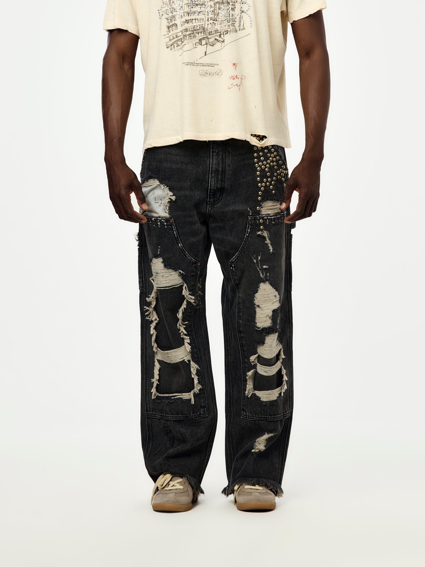 Busted DBL Knee Jean (Black)