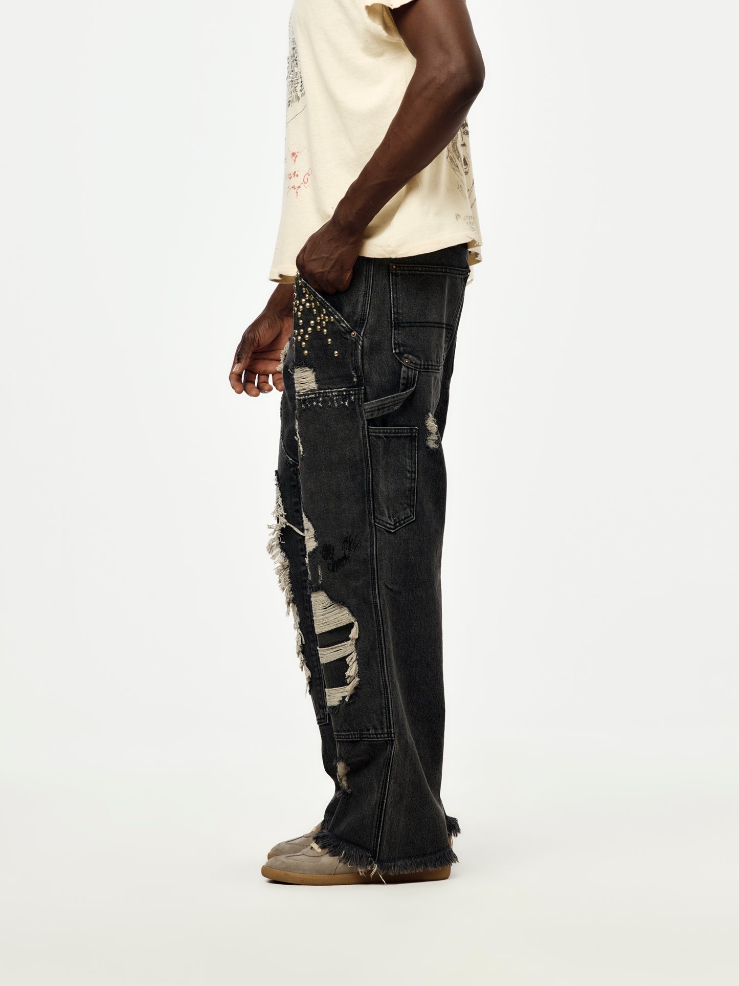 Busted DBL Knee Jean (Black)