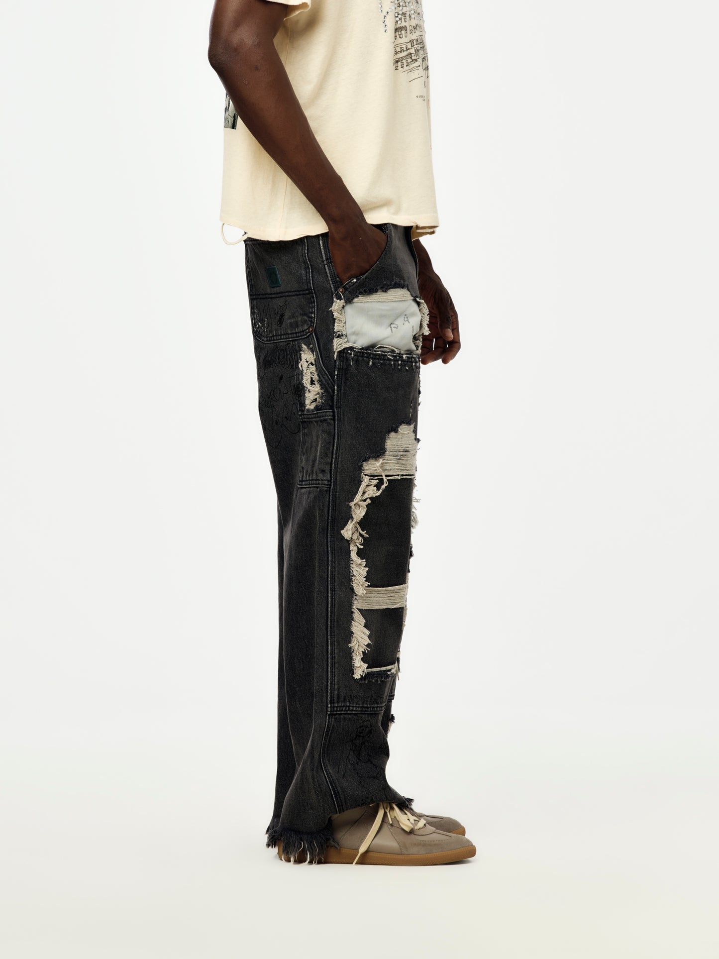 Busted DBL Knee Jean (Black)