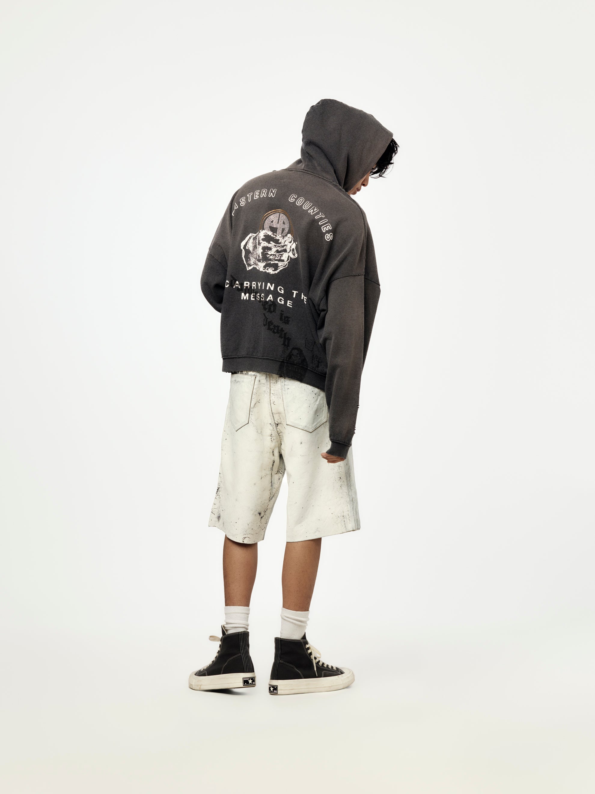 A18322 美品 マツフジ Carry Pocket Hoodie 黒 4 Paly Carrying The Message Zip Hoodie - UNION LOS ANGELES
