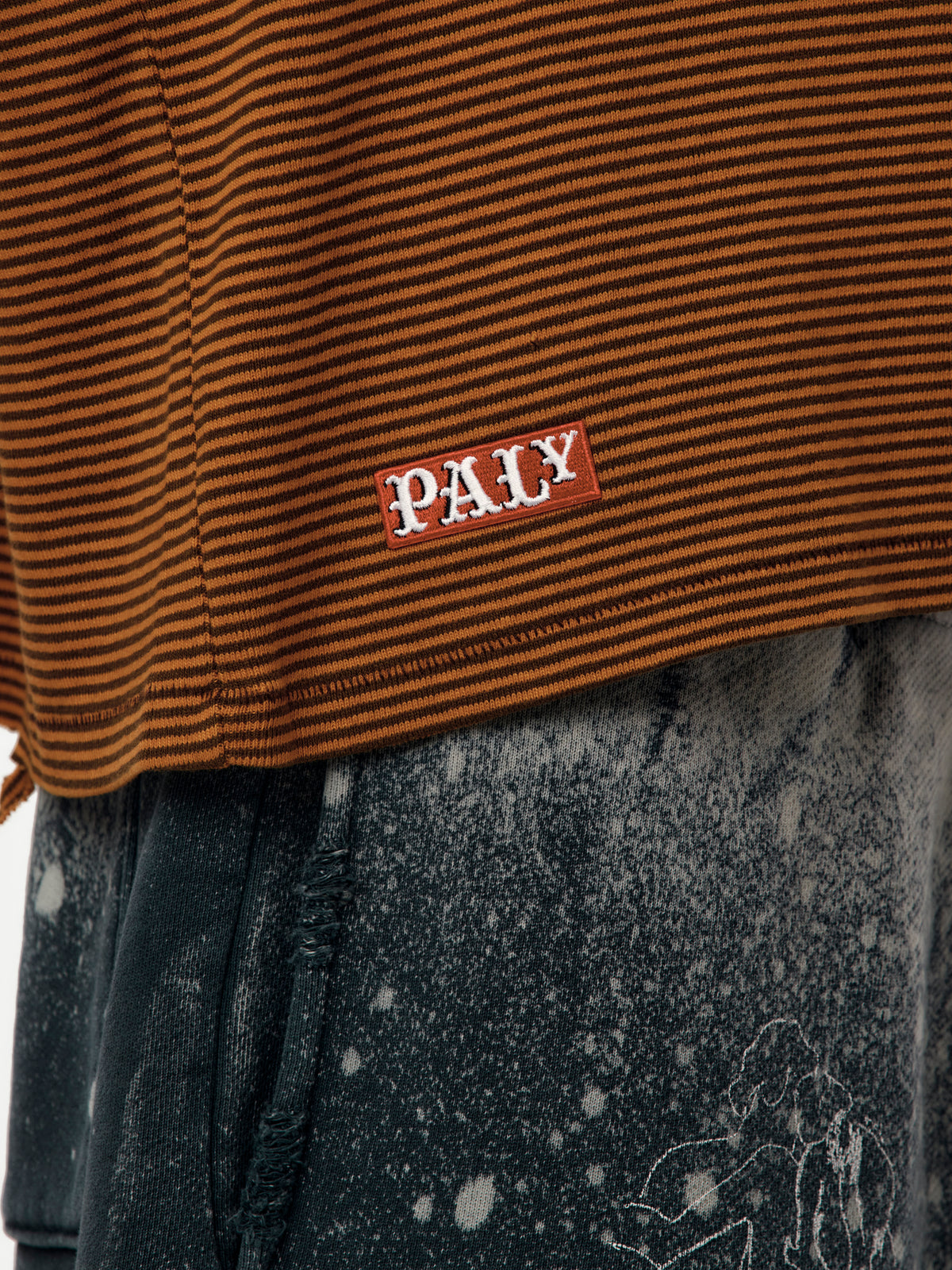 CONSEQUENCE STRIPED L/S KNITTED TEE (ORANGE)