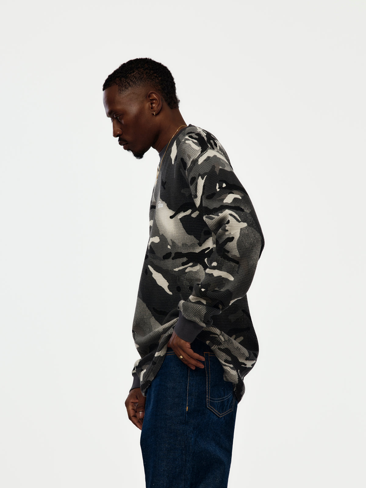 Ghost Spray Camo Waffle L/S (Jet Black)