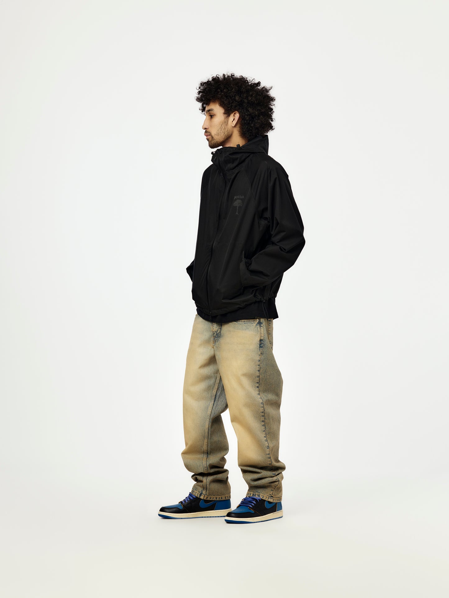 Patta 3M Reflective Waterproof Rain Jacket (Black)