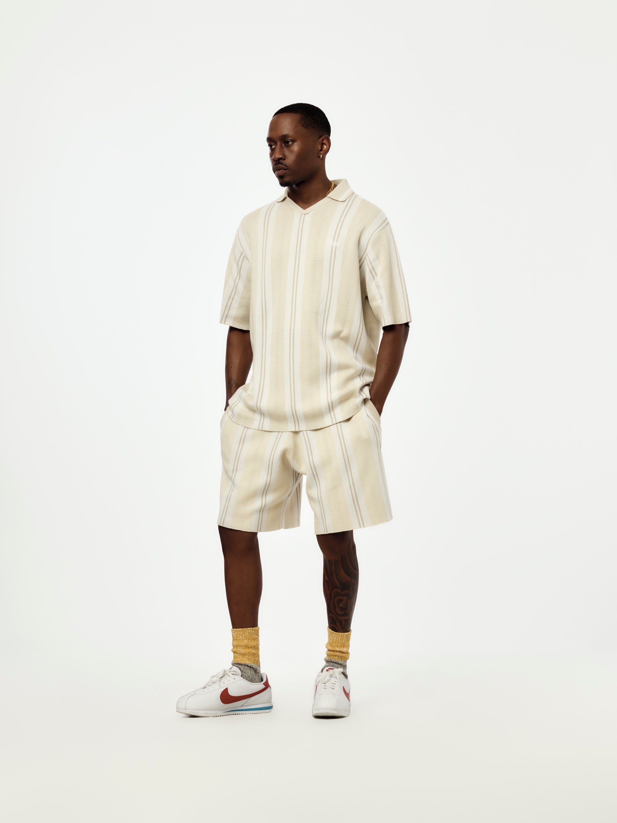Patta Patta Knitted Football Shirt (Oatmeal) - UNION LOS ANGELES